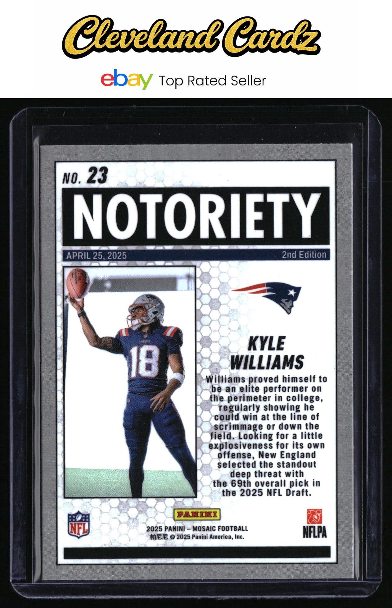2025 Panini Mosaic #23 Kyle Williams Notoriety Mosaic