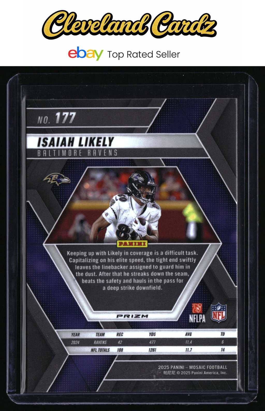2025 Panini Mosaic #177 Isaiah Likely Mosaic Reactive Blue