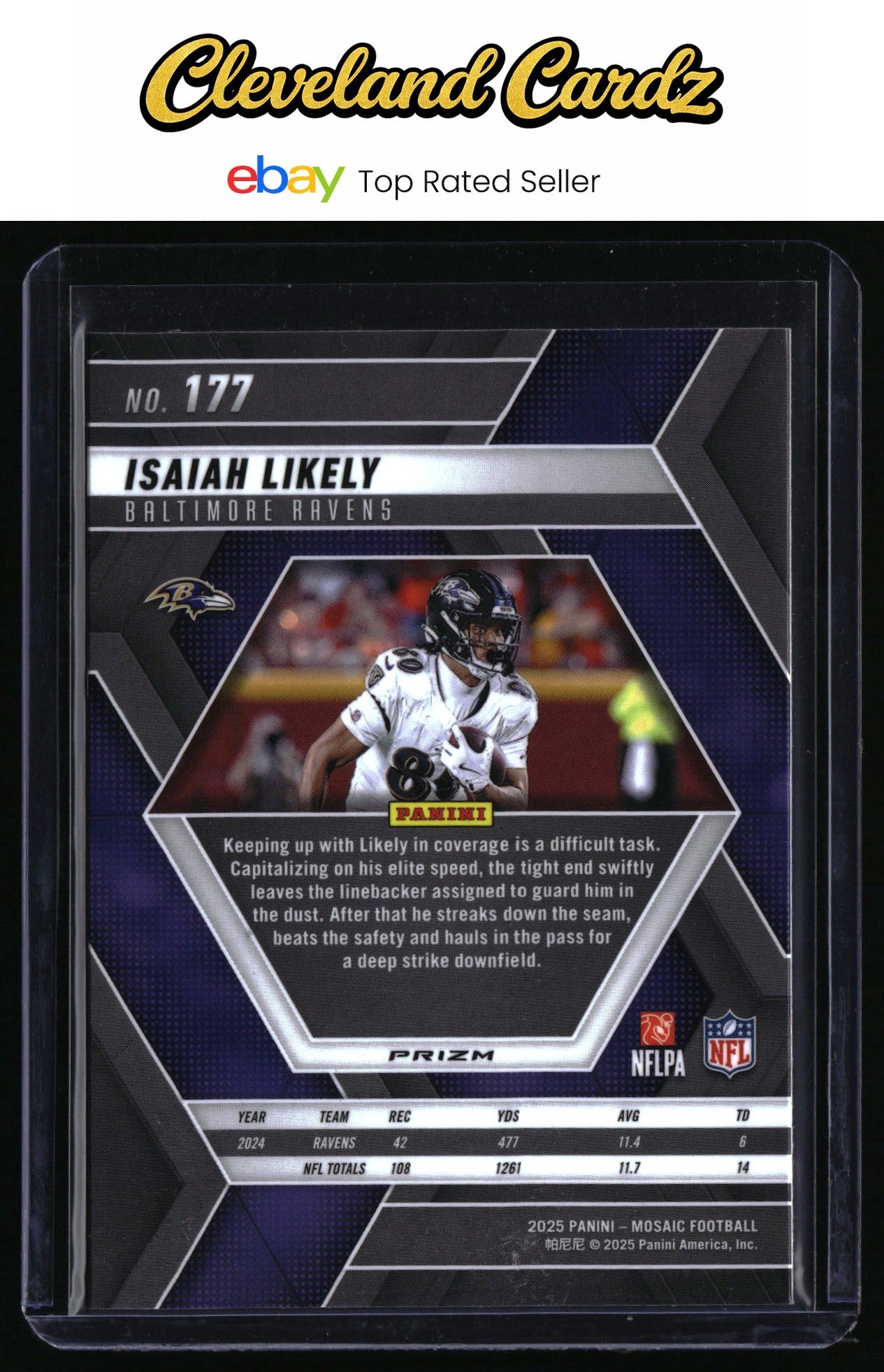 2025 Panini Mosaic #177 Isaiah Likely Mosaic Reactive Blue