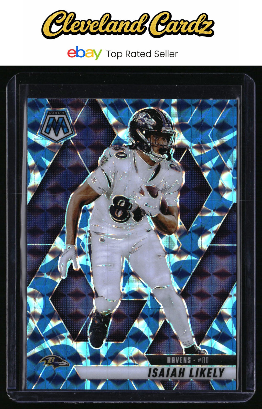2025 Panini Mosaic #177 Isaiah Likely Mosaic Reactive Blue