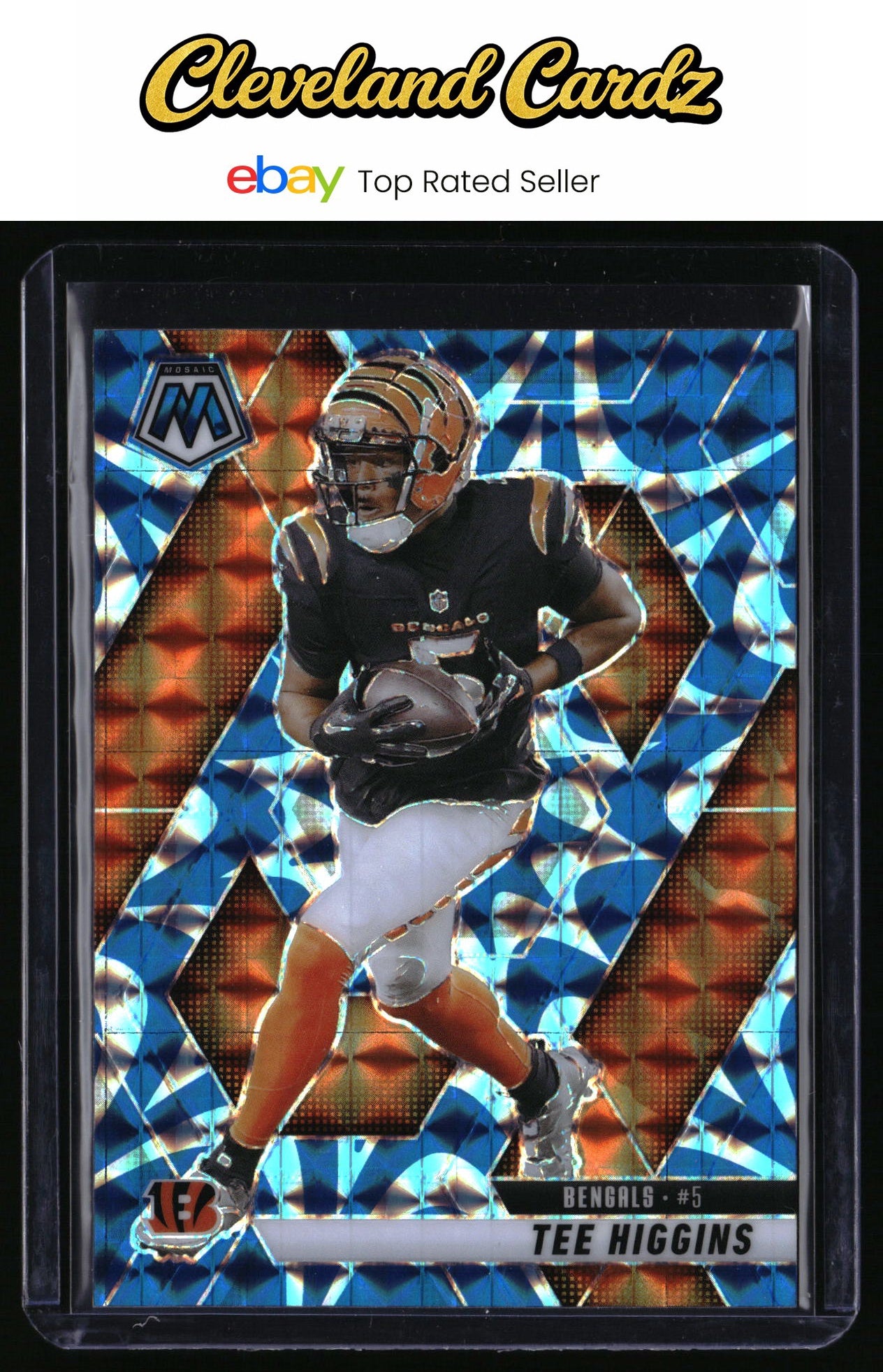 2025 Panini Mosaic #246 Tee Higgins Mosaic Reactive Blue