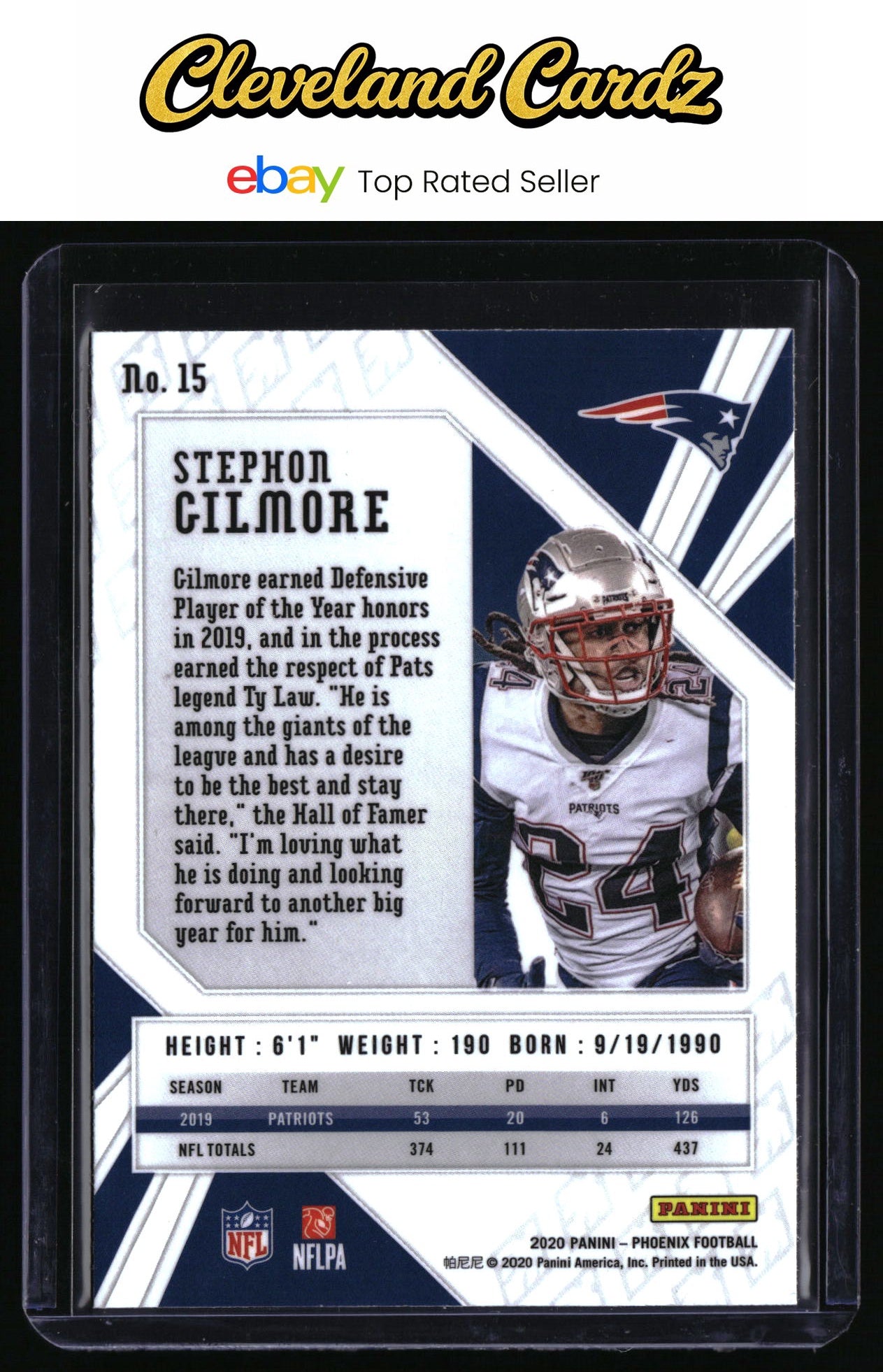 2020 Panini Phoenix #15 Stephon Gilmore Fire Burst