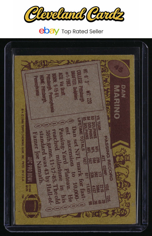 1986 Topps #45 Dan Marino