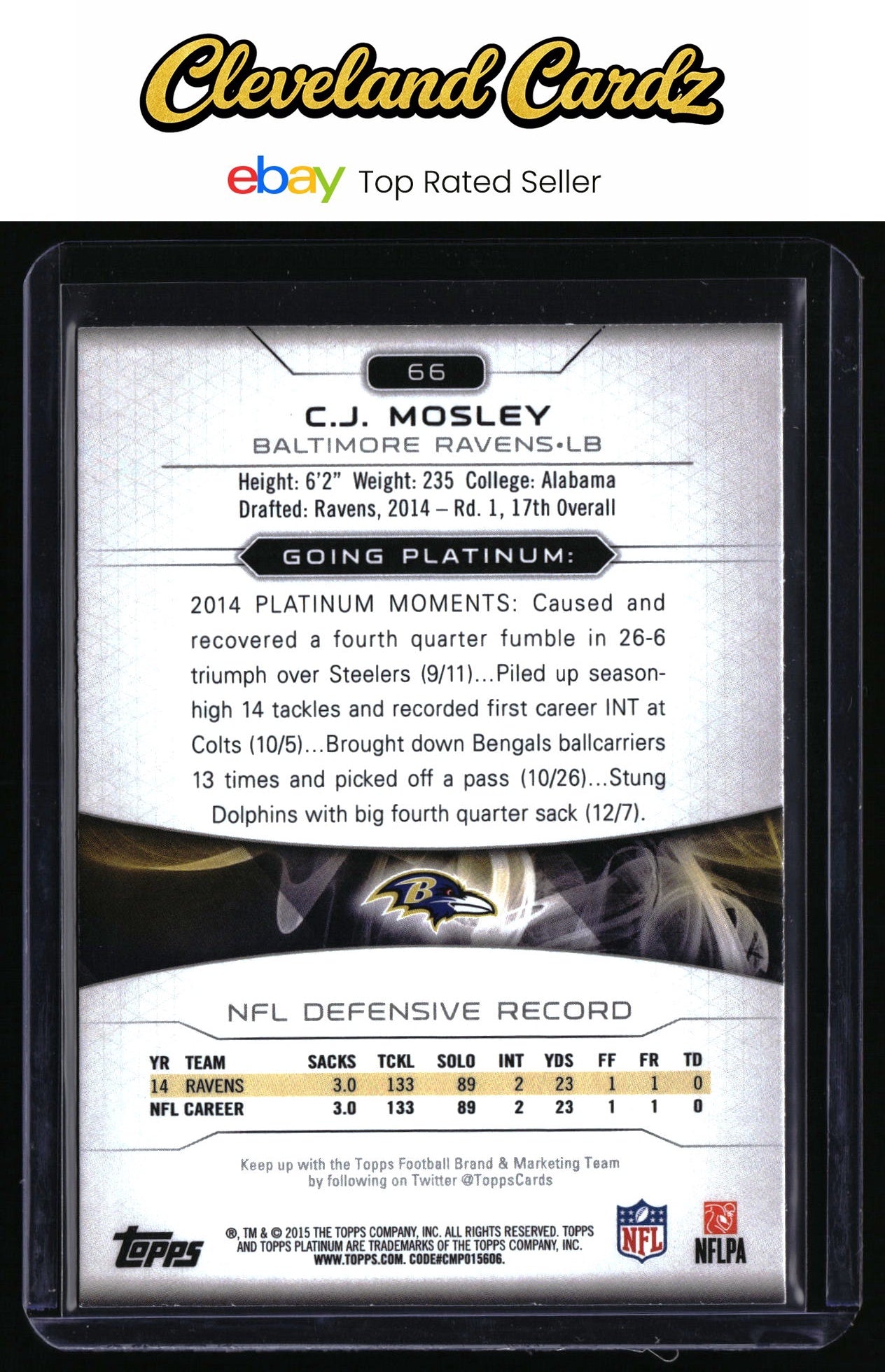 2015 Topps Platinum #66 C.J. Mosley