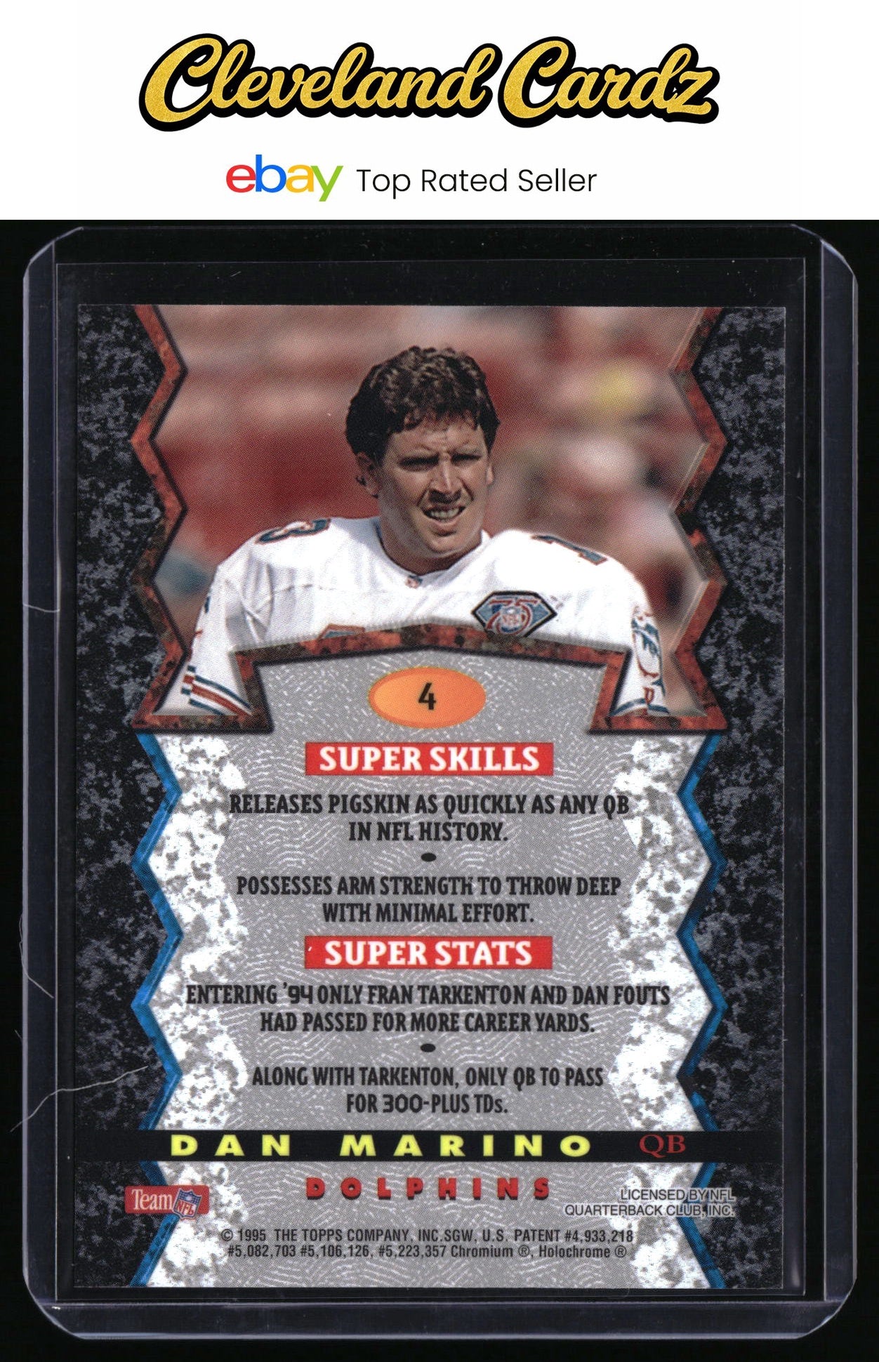 1994 Stadium Club #4a Dan Marino Bowman's Best Black background veteran card