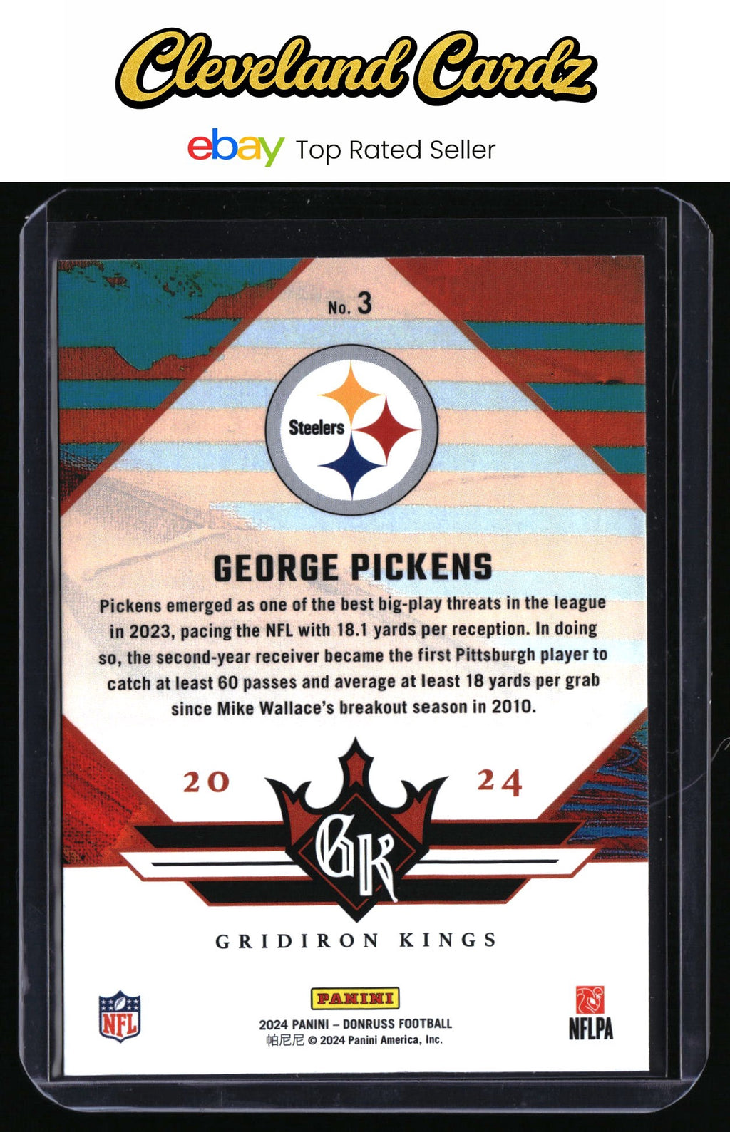 2024 Donruss #3 George Pickens Gridiron Kings