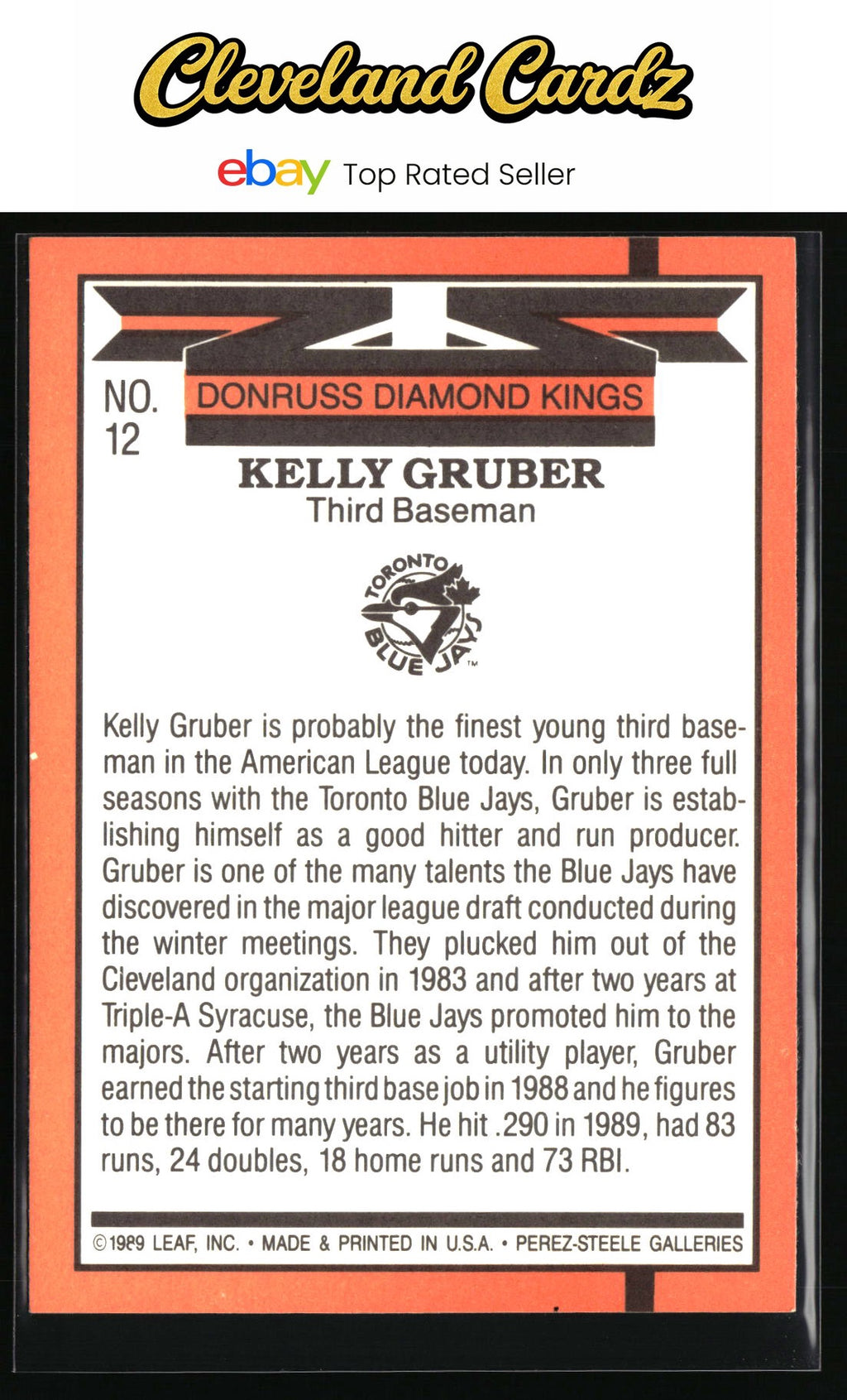 1990 Donruss #12 Kelly Gruber