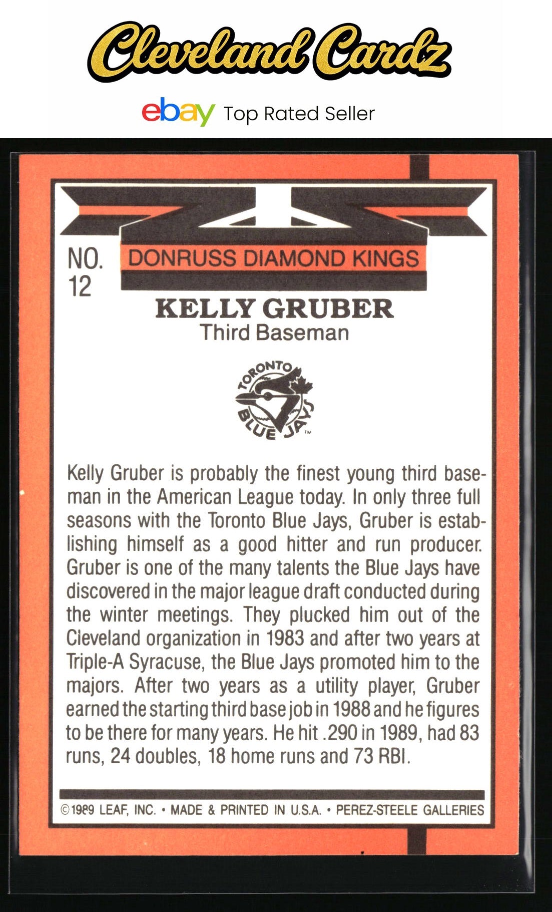 1990 Donruss #12 Kelly Gruber