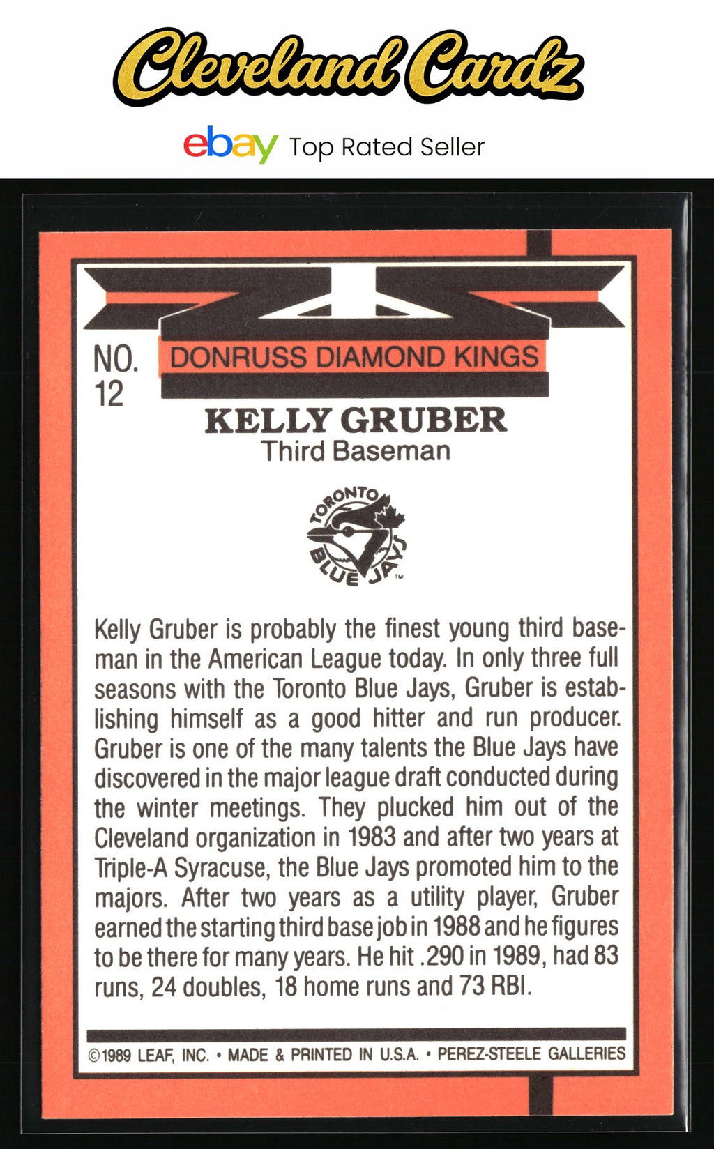 1990 Donruss #12 Kelly Gruber