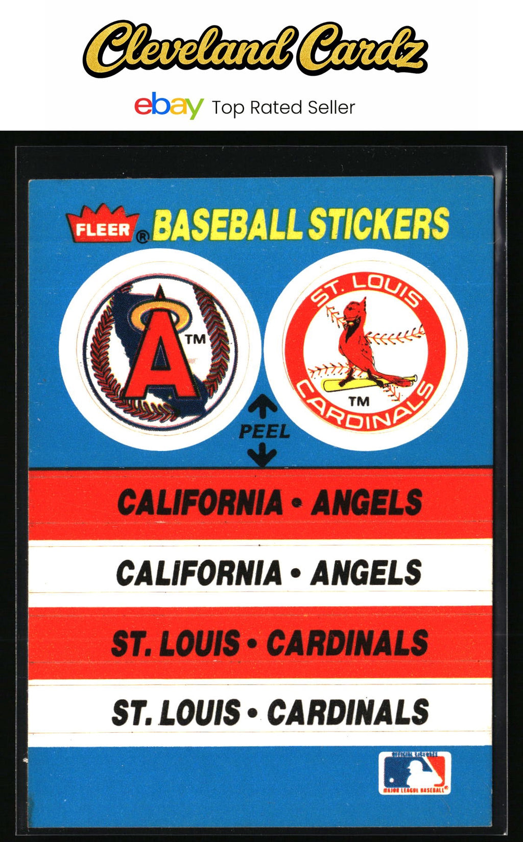 1987 Fleer #NNO California Angels / St. Louis Cardinals Team Stickers