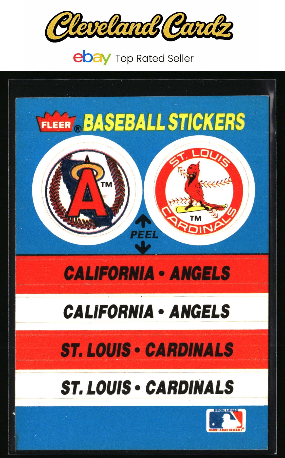 1987 Fleer #NNO California Angels / St. Louis Cardinals Team Stickers