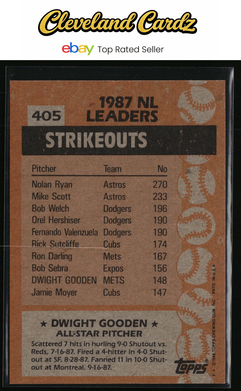 1988 Topps #405 Dwight Gooden
