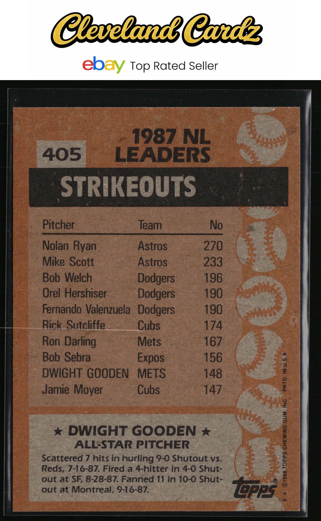 1988 Topps #405 Dwight Gooden