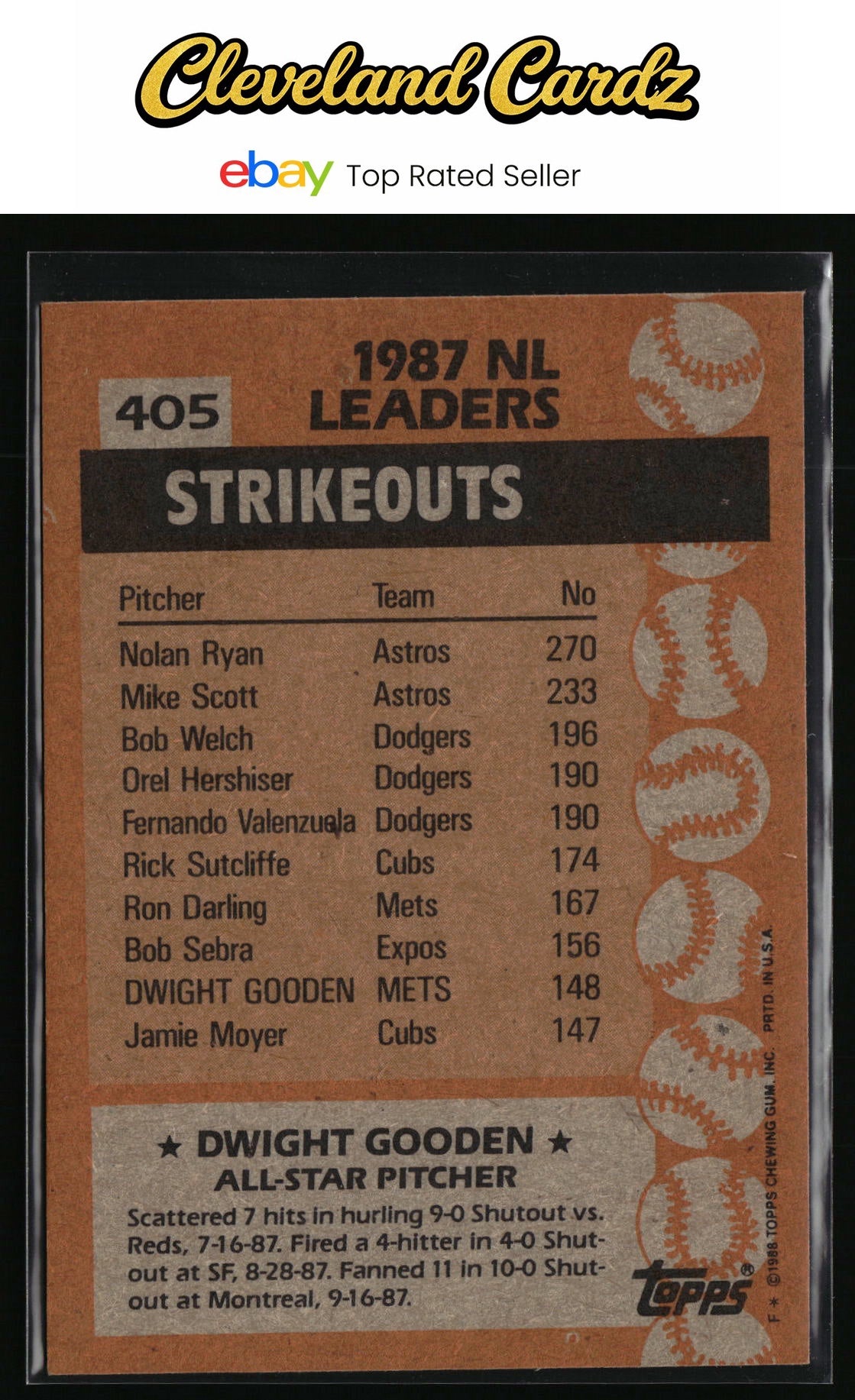 1988 Topps #405 Dwight Gooden