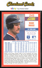 1990 Score #245 Wade Boggs