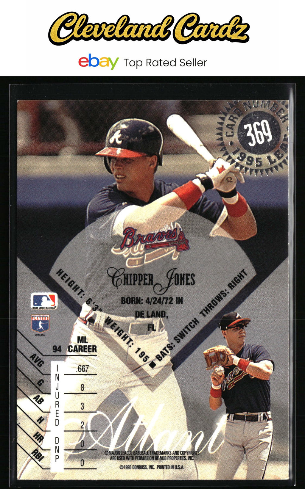 1995 Leaf #369 Chipper Jones