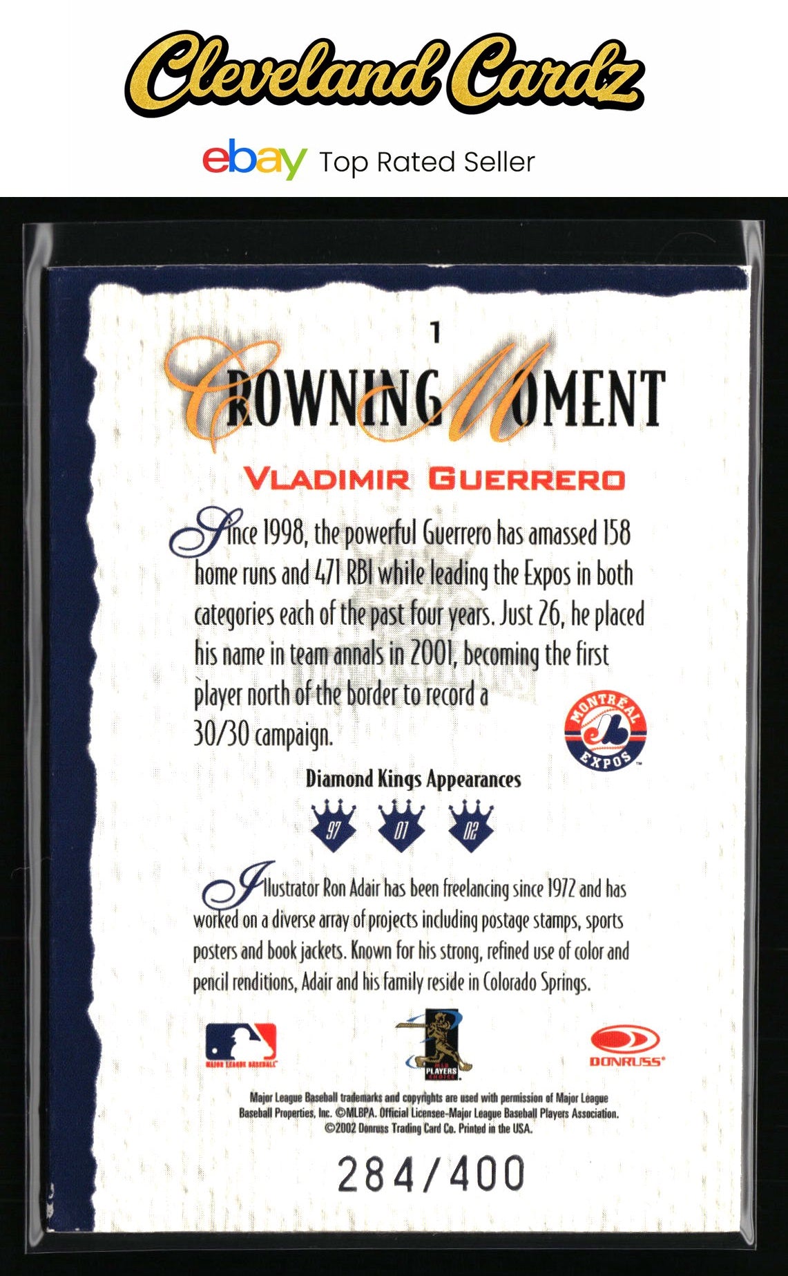 2002 Donruss Diamond Kings #1 Vladimir Guerrero Silver Foil #/400