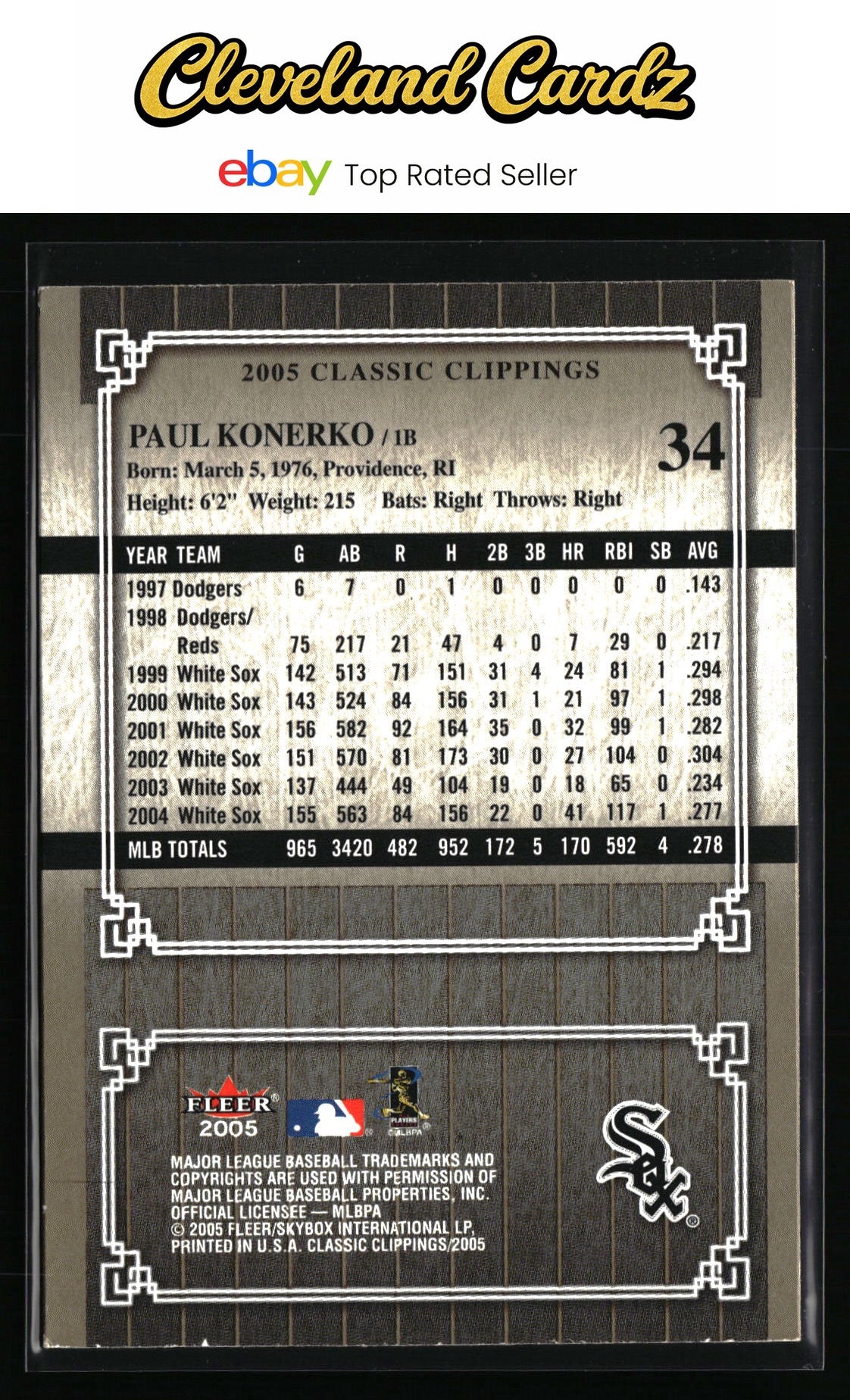 2005 Fleer Classic Clippings #34 Paul Konerko