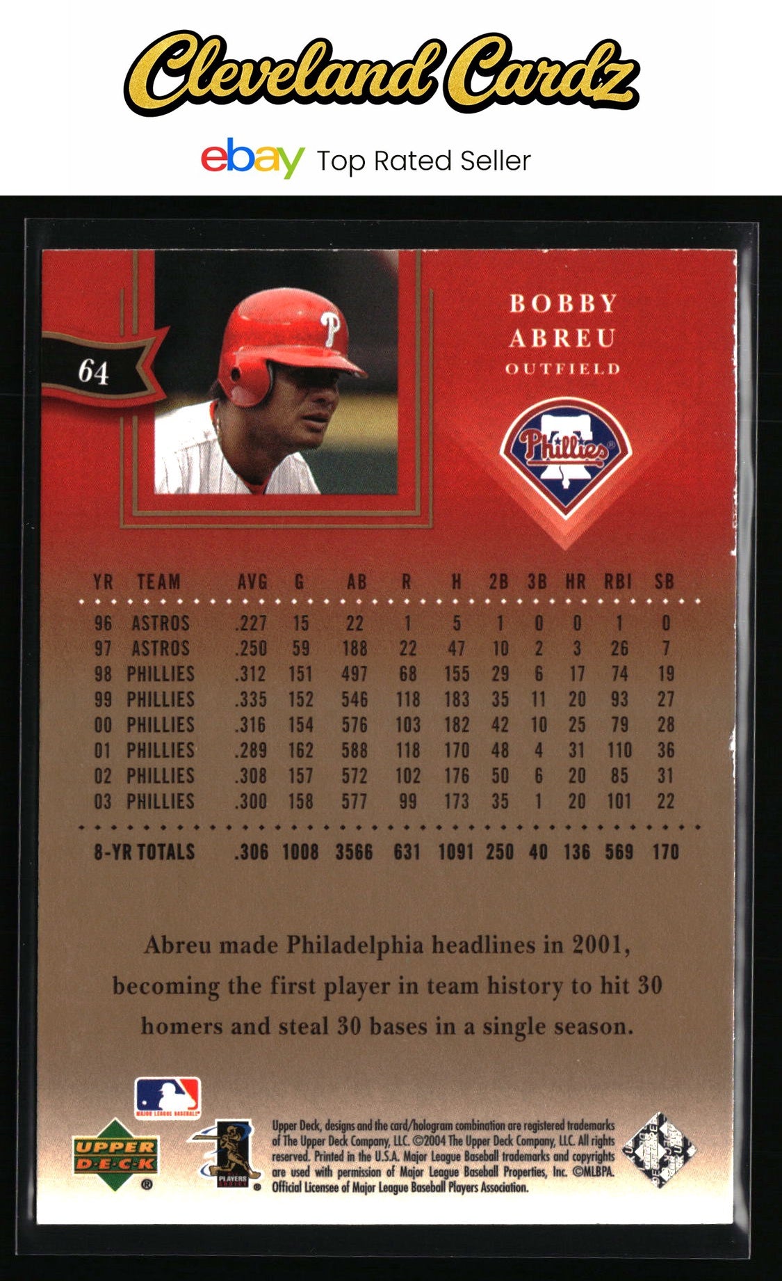 2004 Upper Deck Diamond Collection All-Star Lineup #64 Bobby Abreu