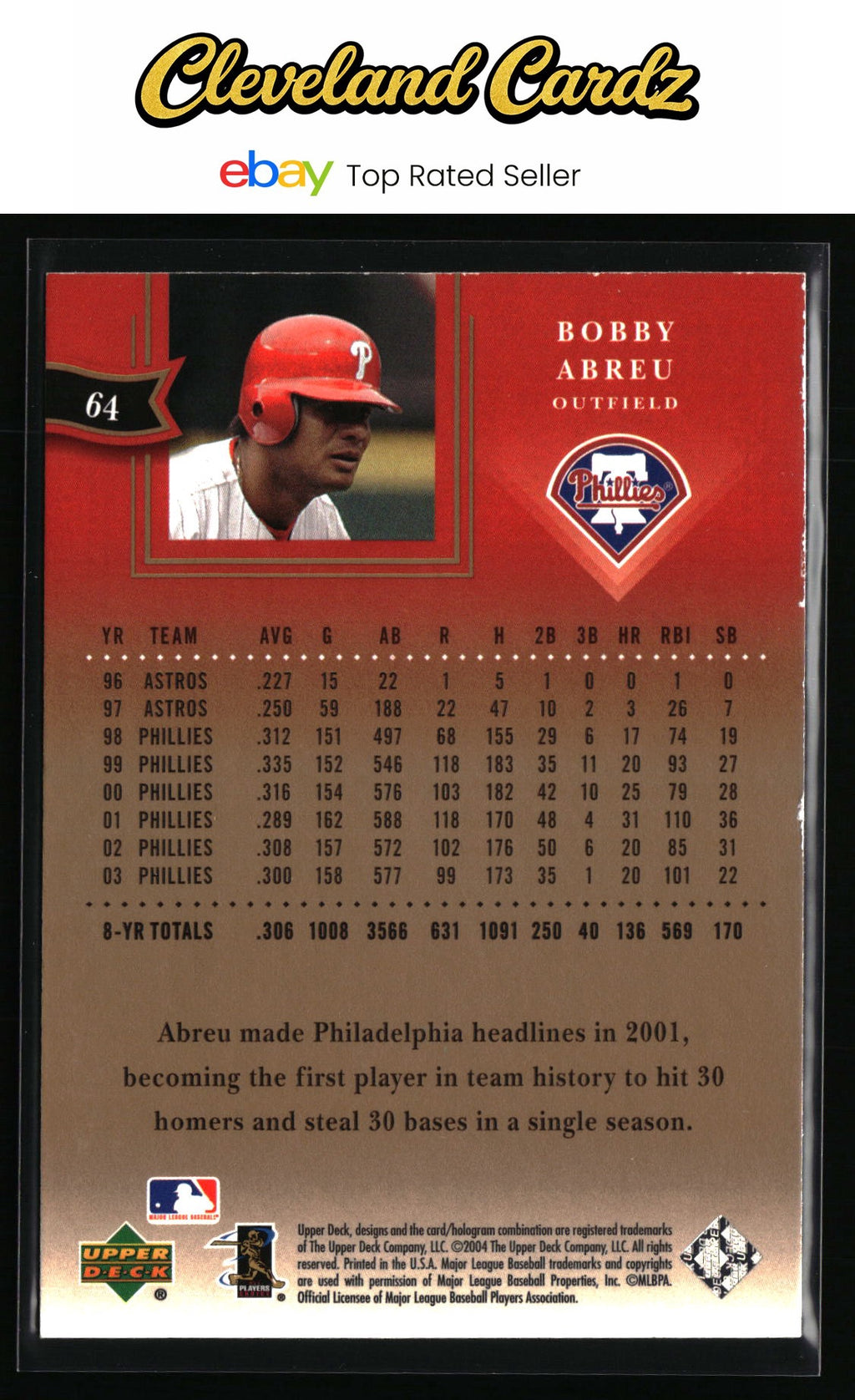 2004 Upper Deck Diamond Collection All-Star Lineup #64 Bobby Abreu