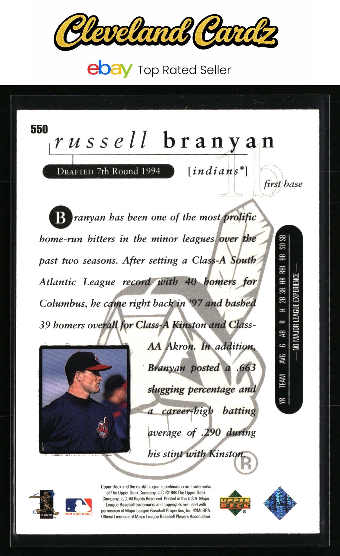 1998 Upper Deck #550 Russell Branyan