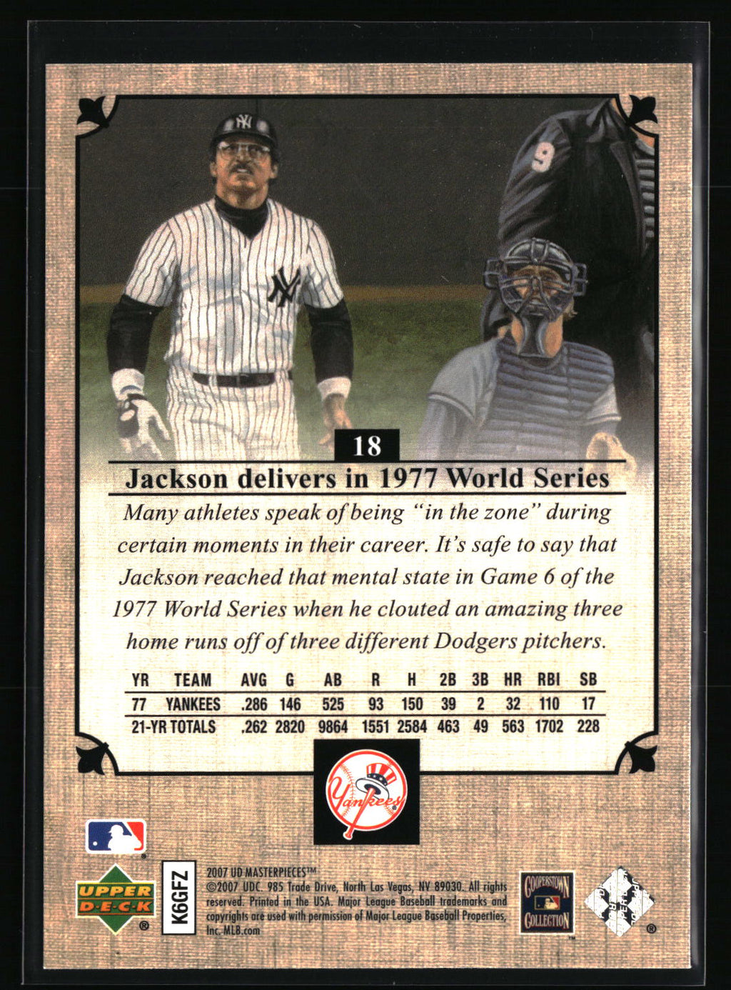 2007 Upper Deck Masterpieces #18 Reggie Jackson