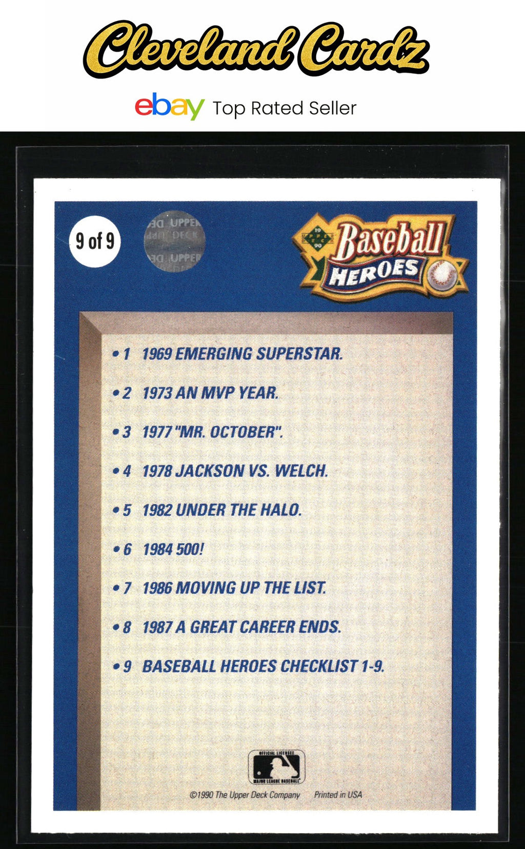 1990 Upper Deck - Baseball Heroes: Reggie Jackson #9 Reggie Jackson