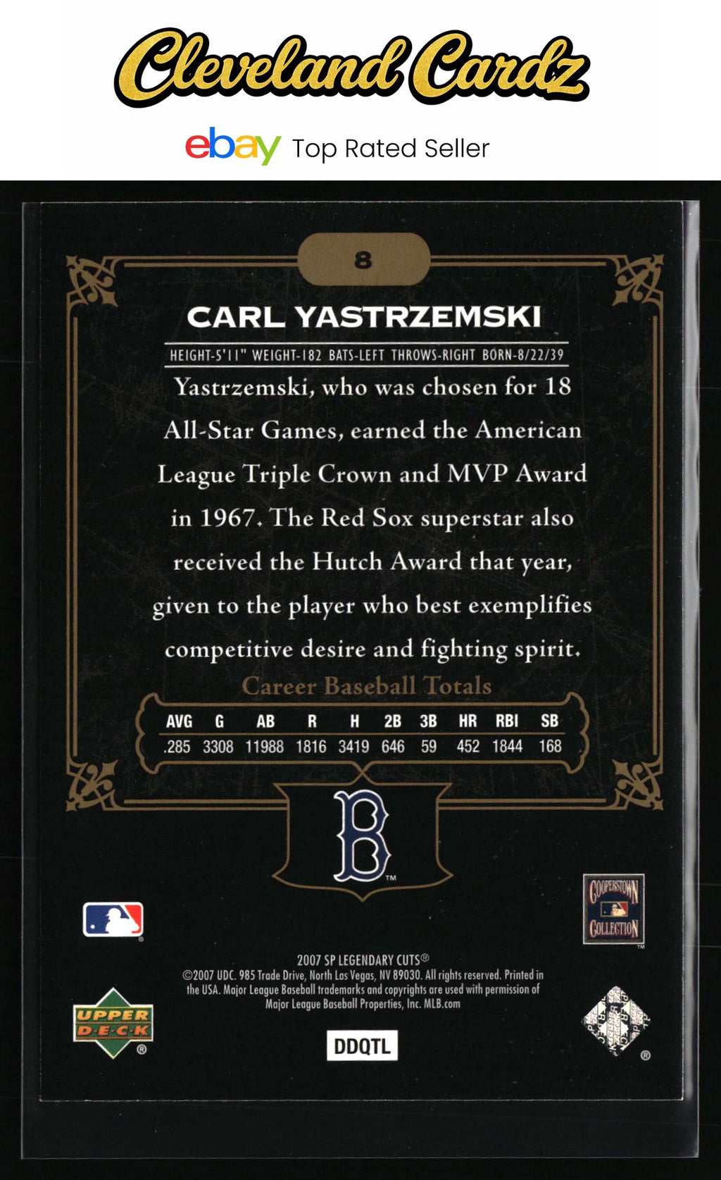 2007 SP Legendary Cuts #8 Carl Yastrzemski