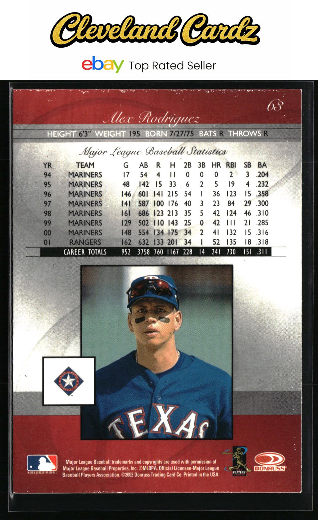 2002 Donruss Elite #63 Alex Rodriguez