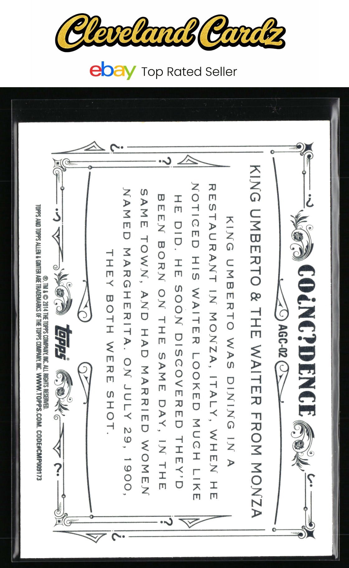 2014 Topps Allen & Ginter #AGC-02 King Umberto Coincidence