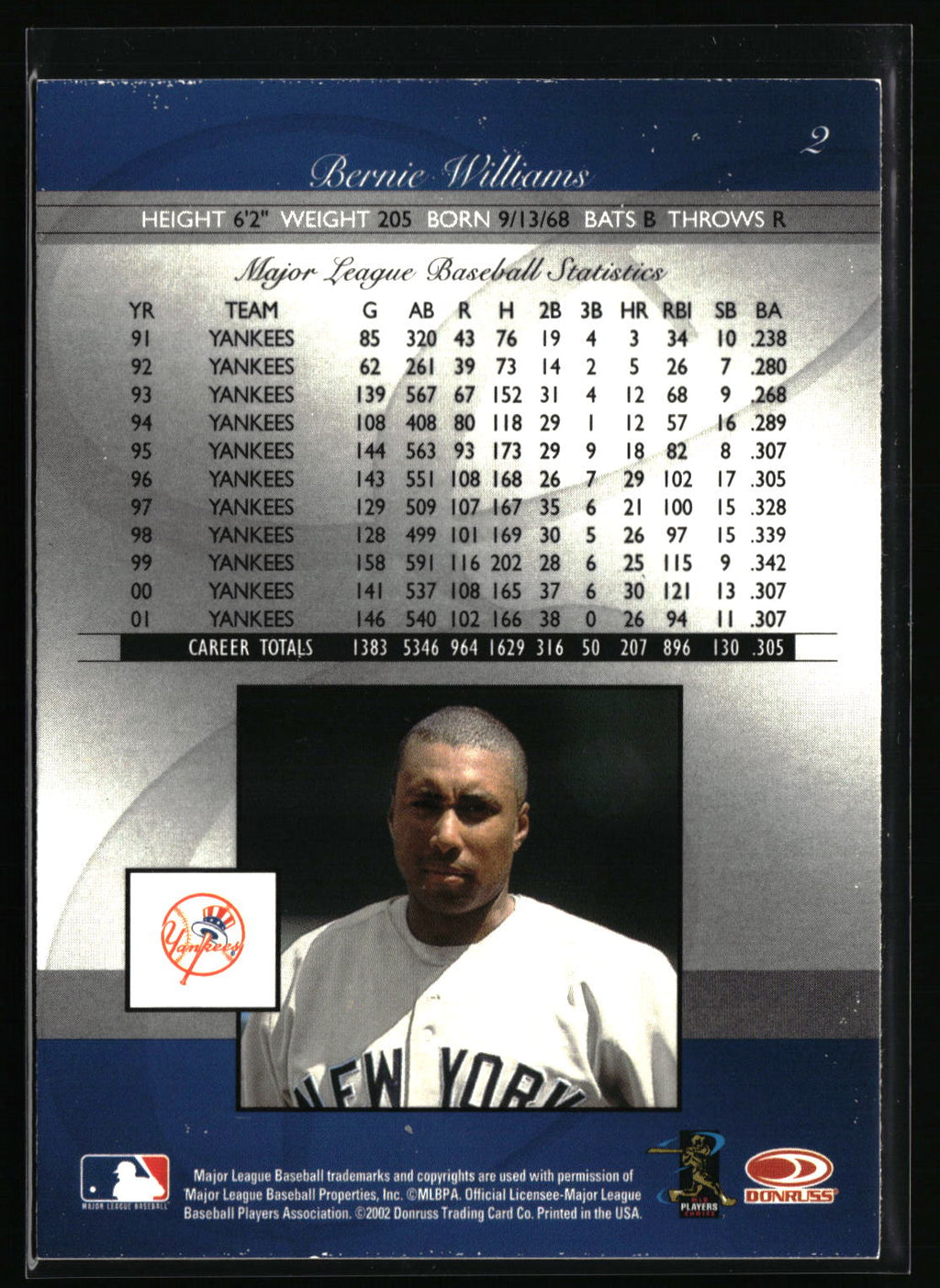 2002 Donruss Elite #2 Bernie Williams
