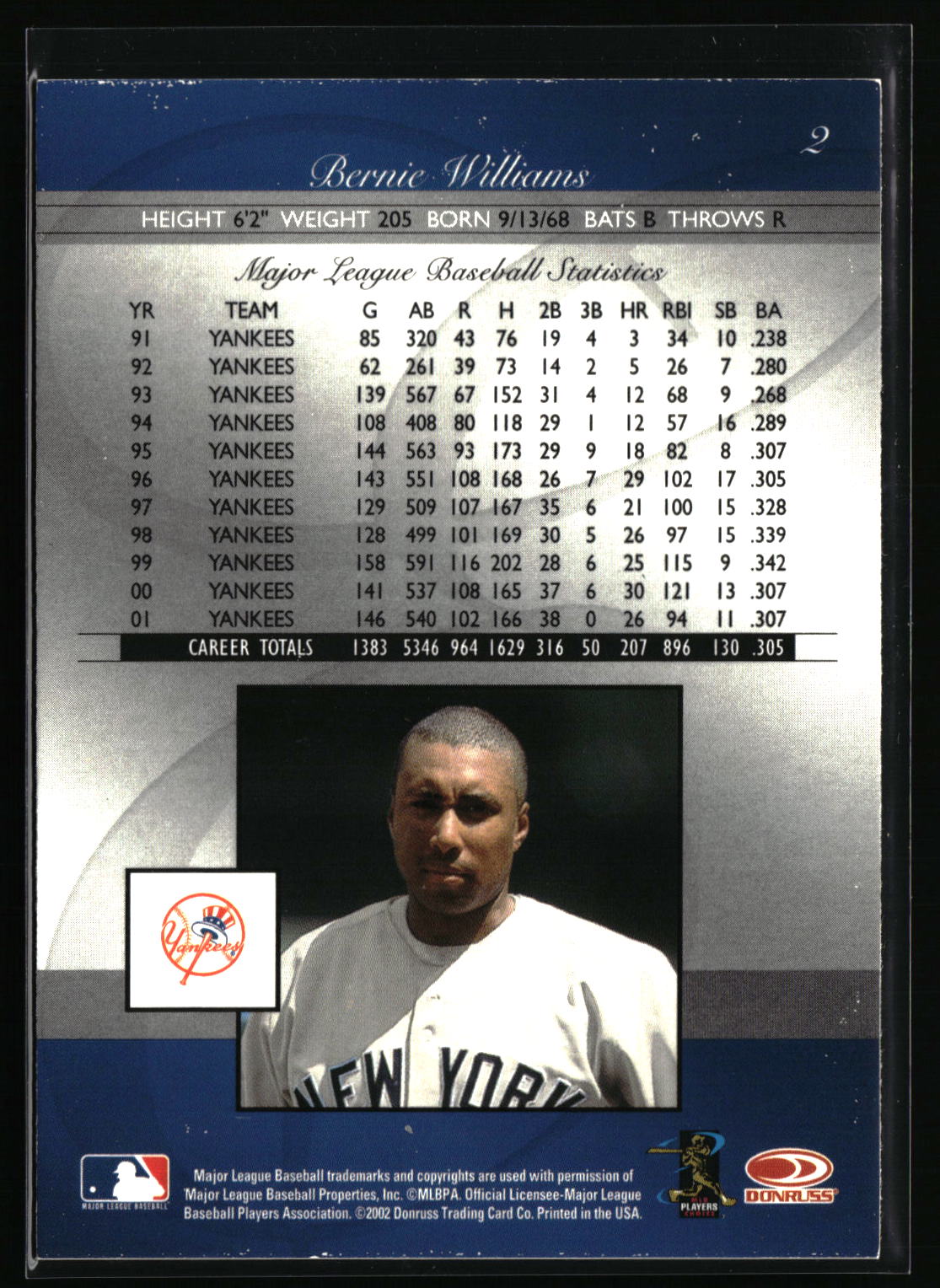 2002 Donruss Elite #2 Bernie Williams