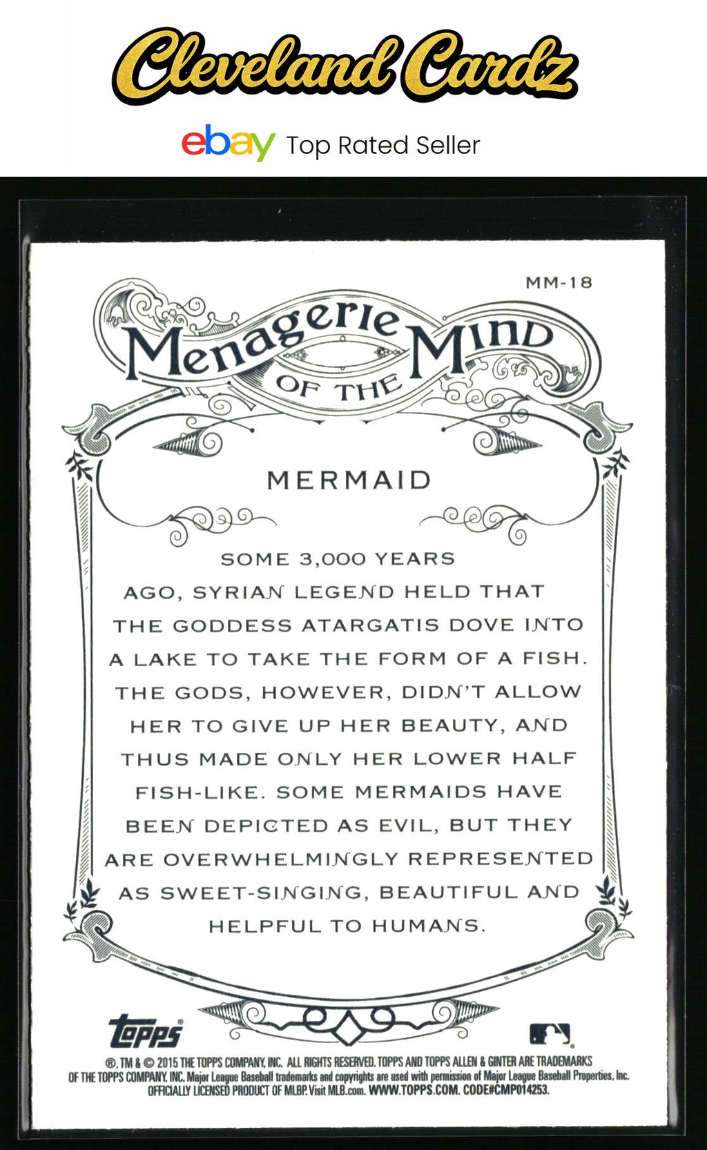 2015 Topps Allen & Ginter #MM-18 Mermaid Menagerie Of The Mind