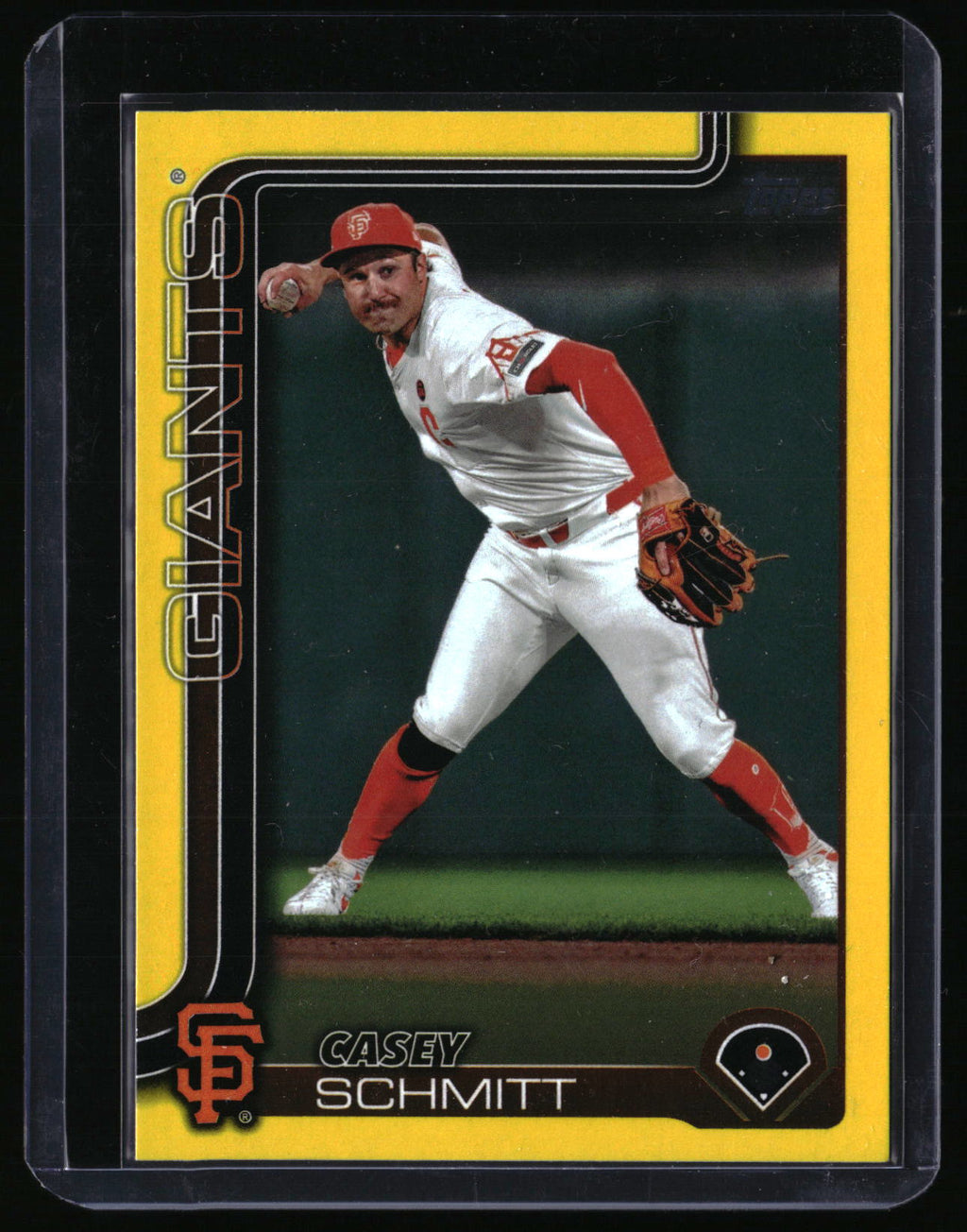 2025 Topps #495 Casey Schmitt Yellow Tinsel