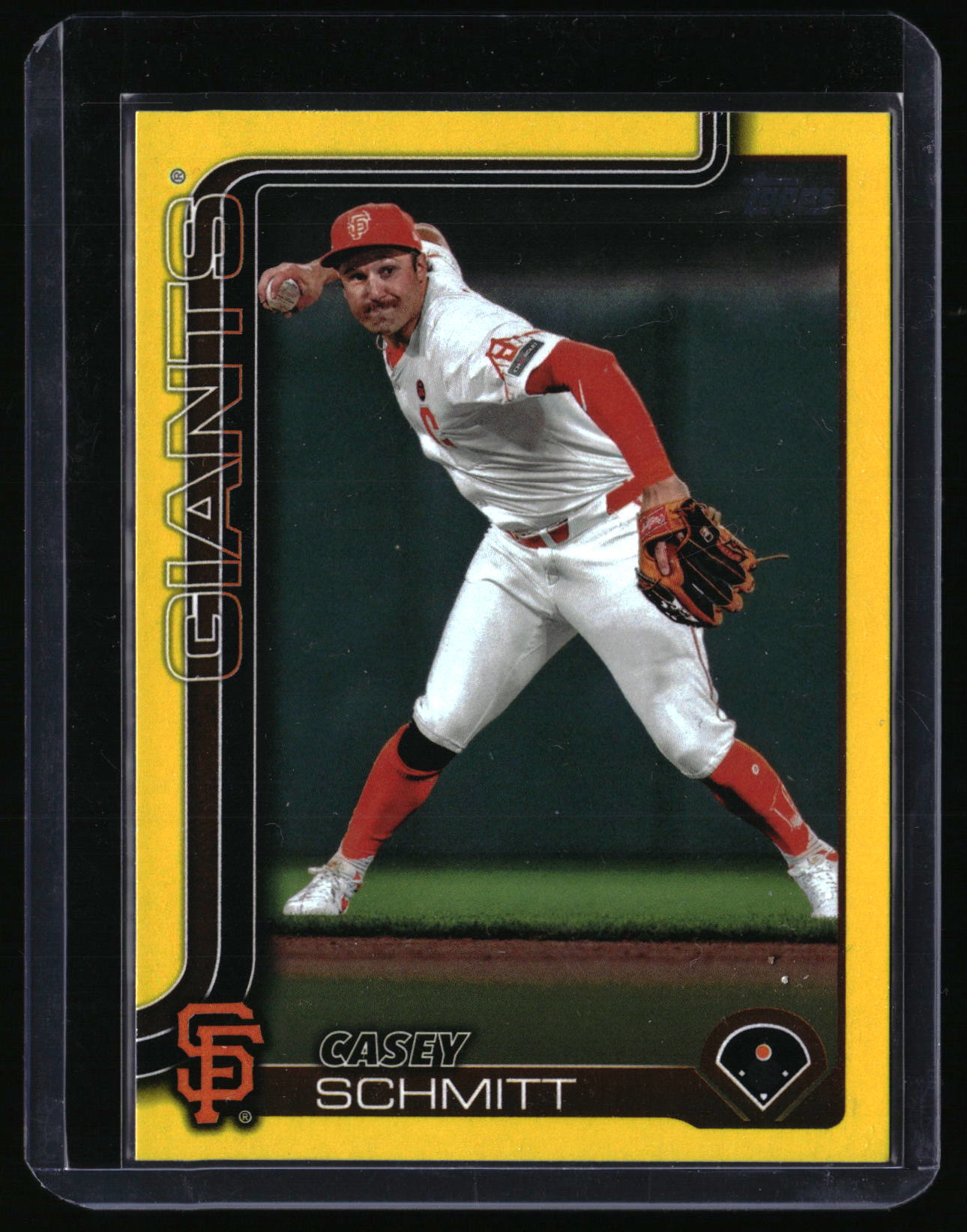 2025 Topps #495 Casey Schmitt Yellow Tinsel