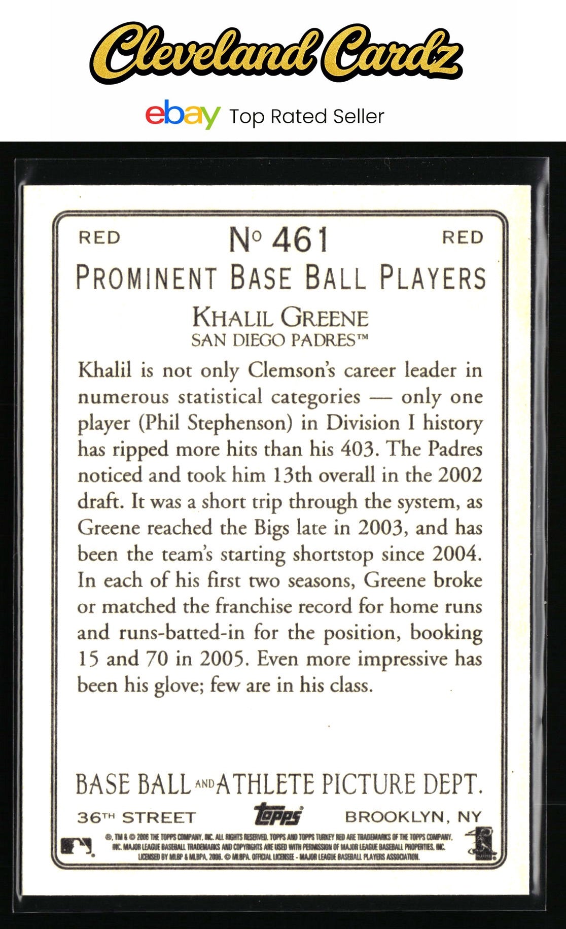 2006 Topps Turkey Red #461 Khalil Greene Red