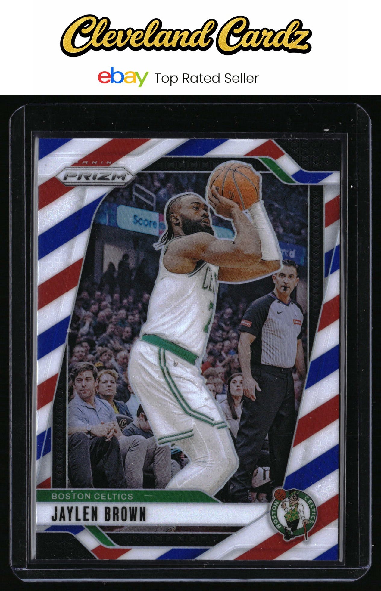2024-25 Panini Prizm #139 Jaylen Brown Prizms Red White and Blue