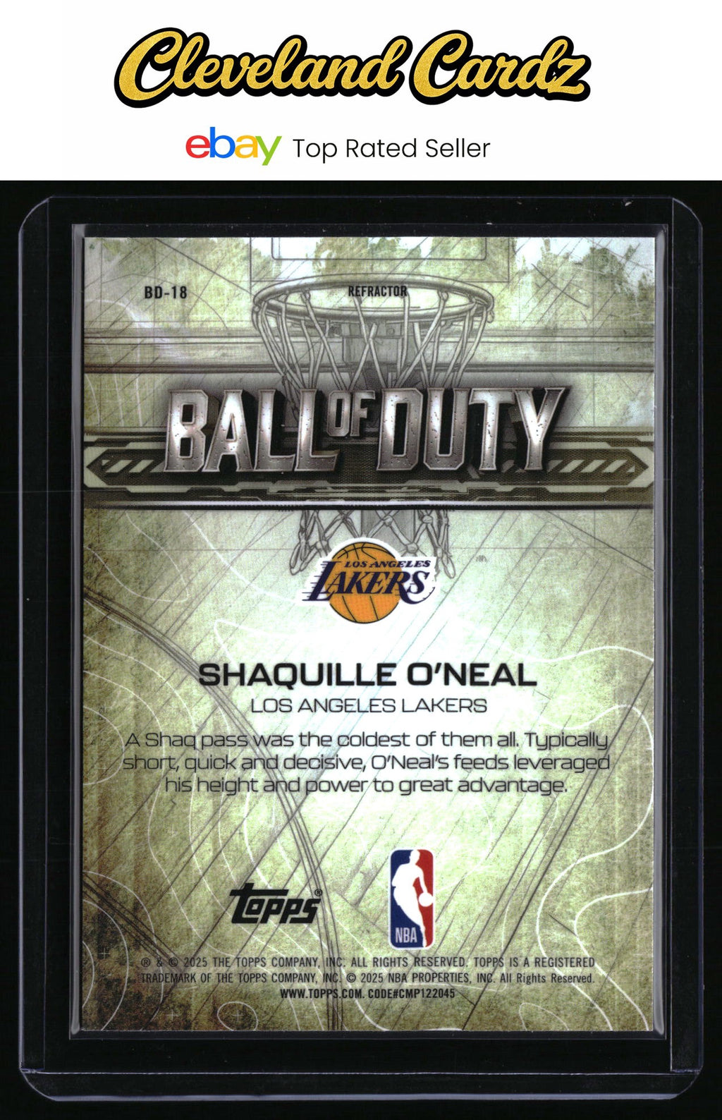 2025-26 Topps Chrome #BD-18 Shaquille O'Neal Ball of Duty Refractor