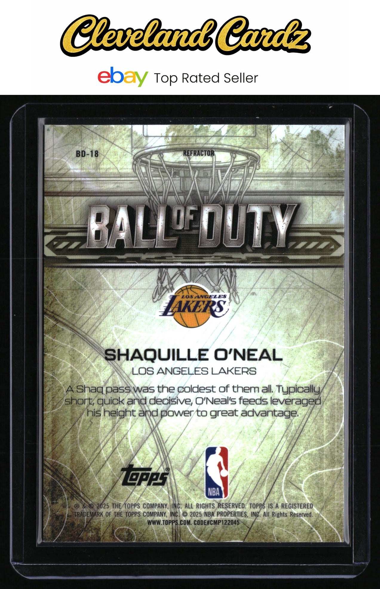 2025-26 Topps Chrome #BD-18 Shaquille O'Neal Ball of Duty Refractor