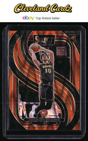 2024-25 Panini Select #180 Zaccharie Risacher Orange Flash Prizm