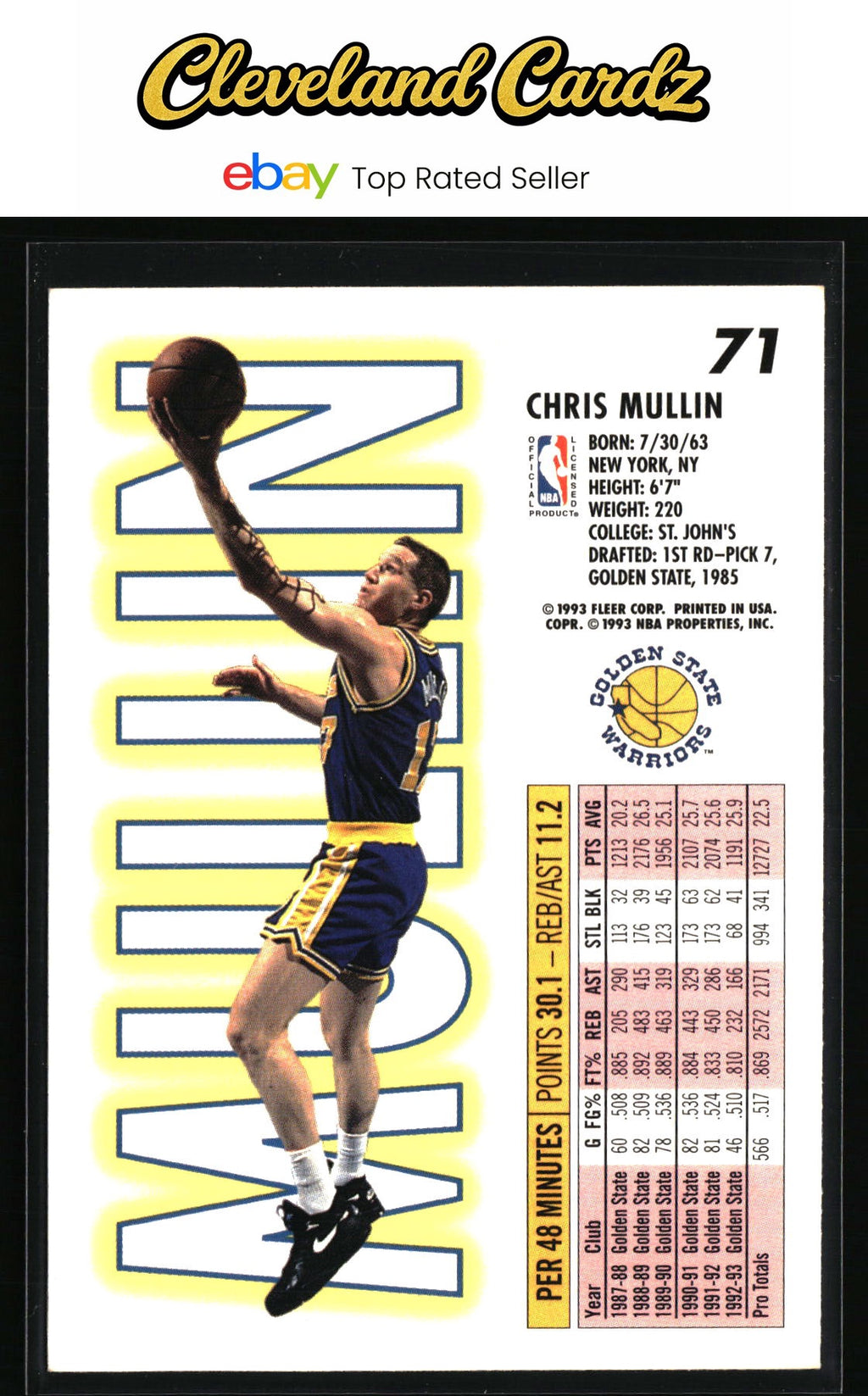 1993-94 Fleer #71 Chris Mullin