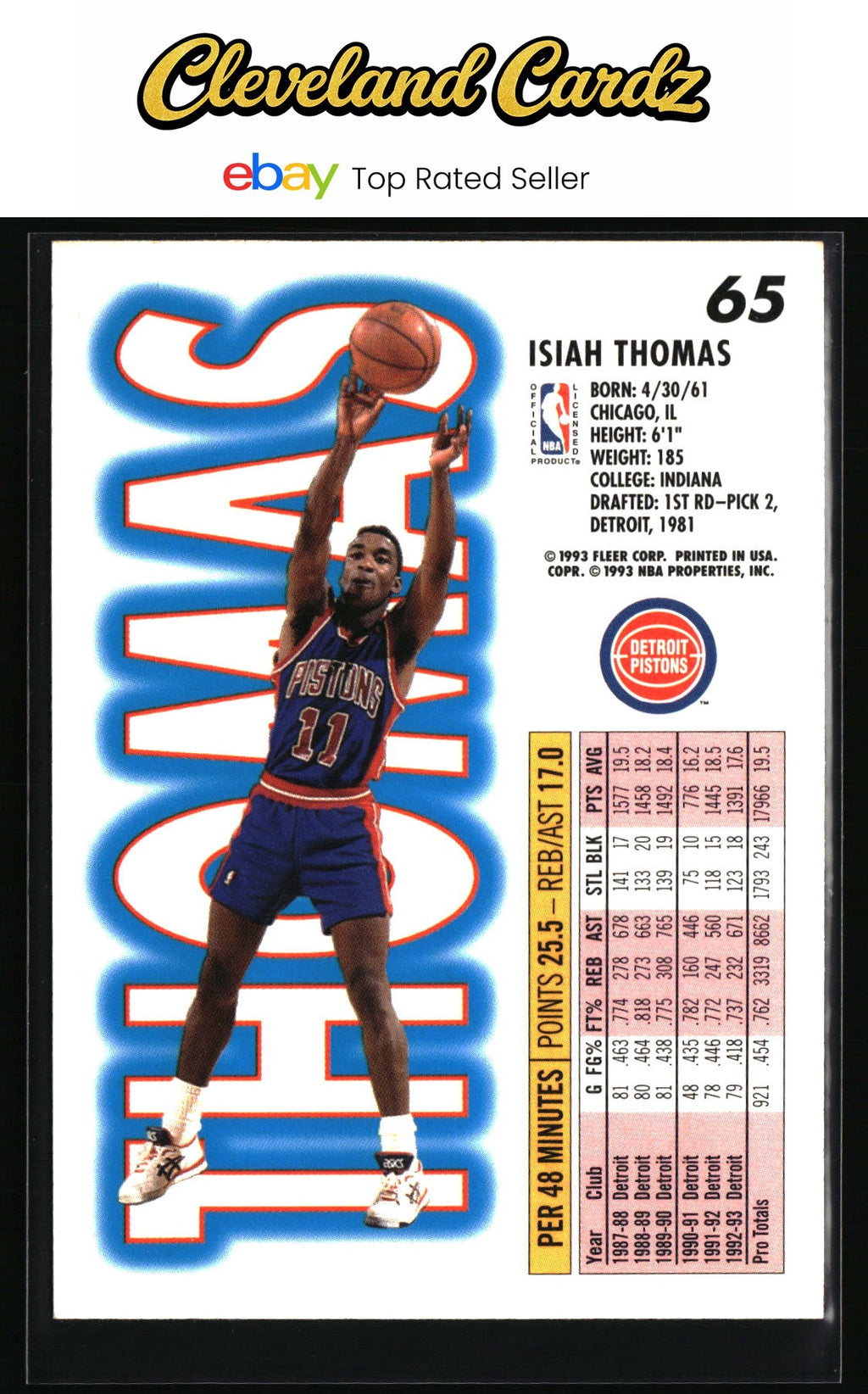 1993-94 Fleer #65 Isiah Thomas