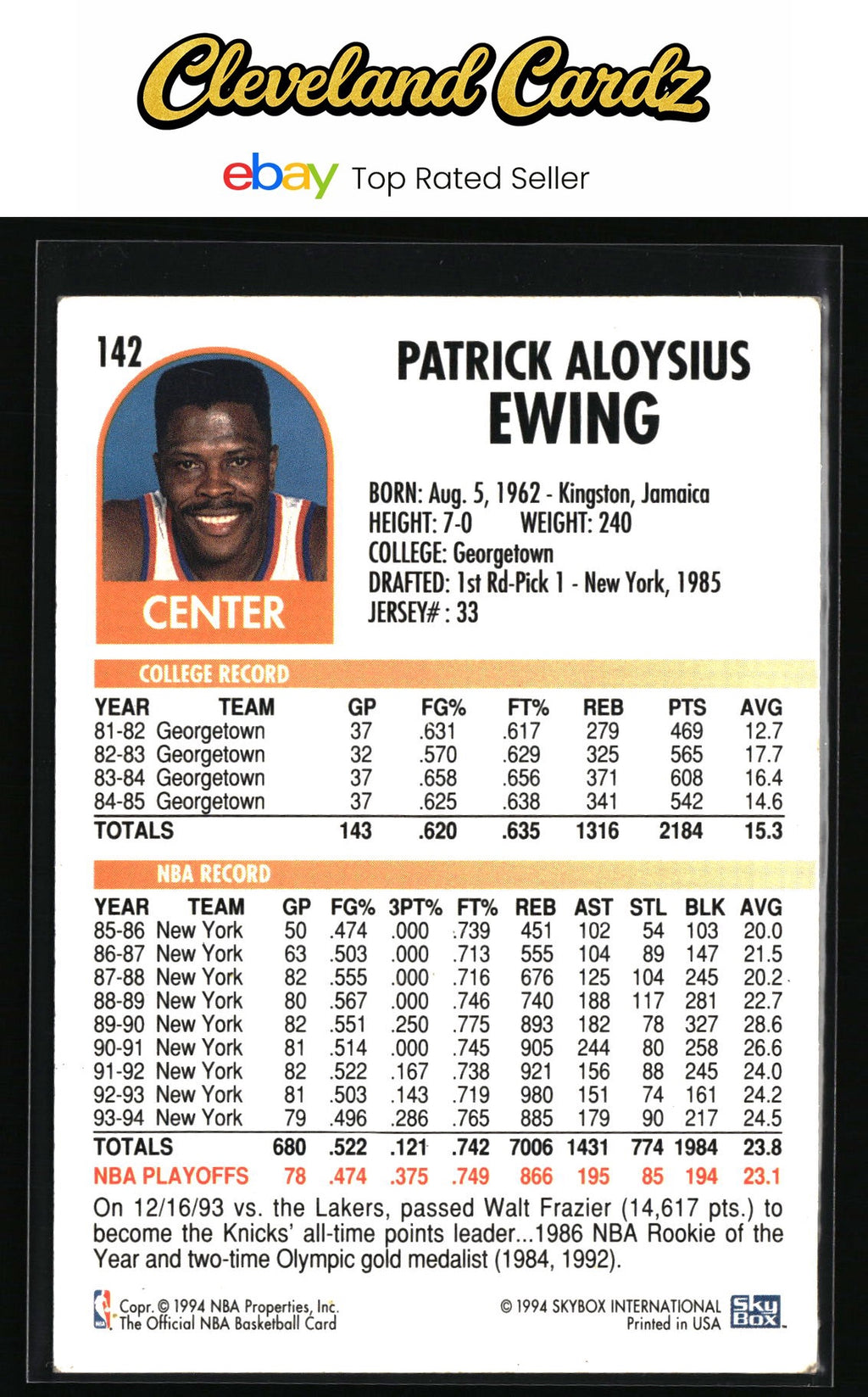 1994-95 Hoops #142 Patrick Ewing