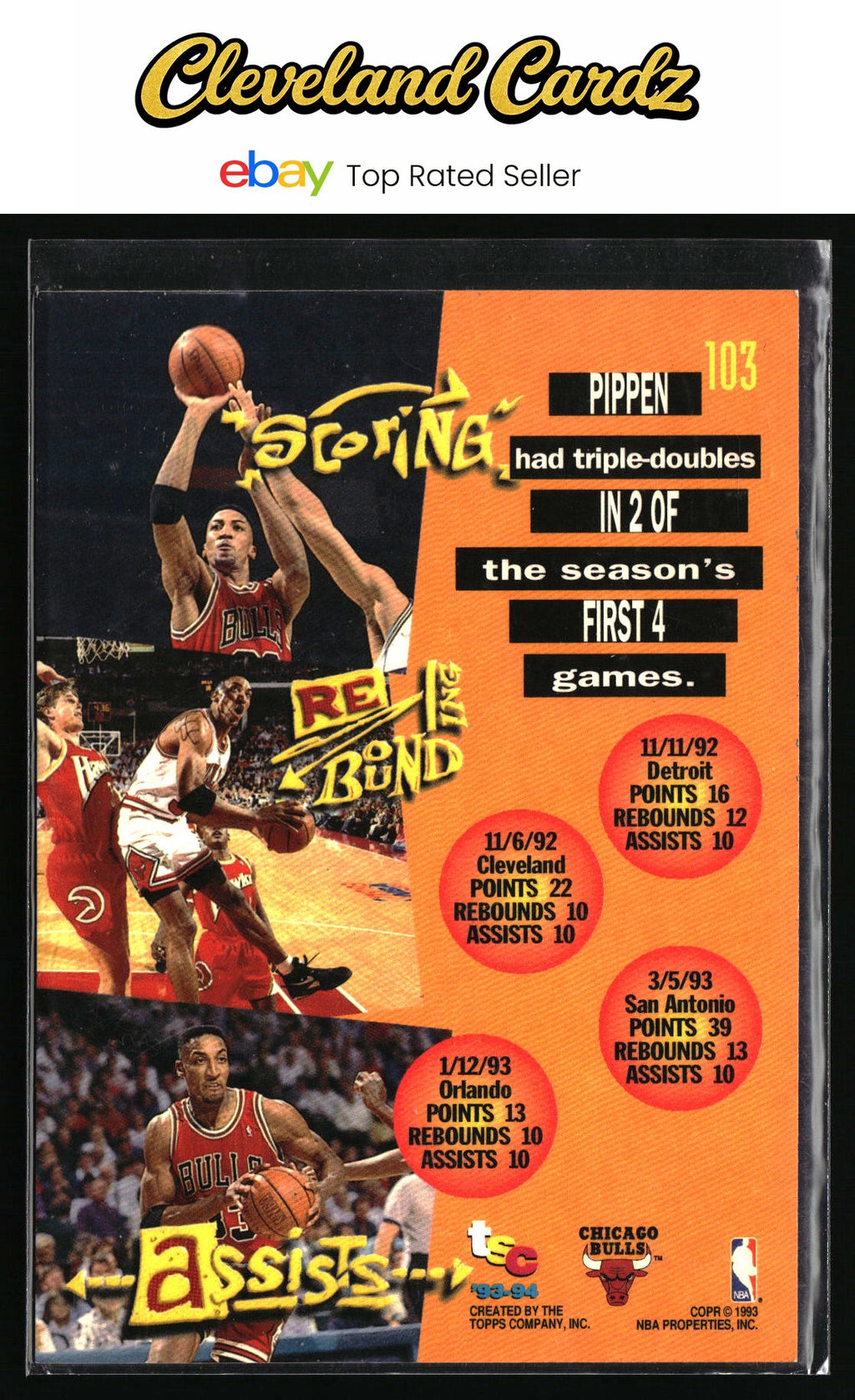 1993-94 Stadium Club #103 Scottie Pippen