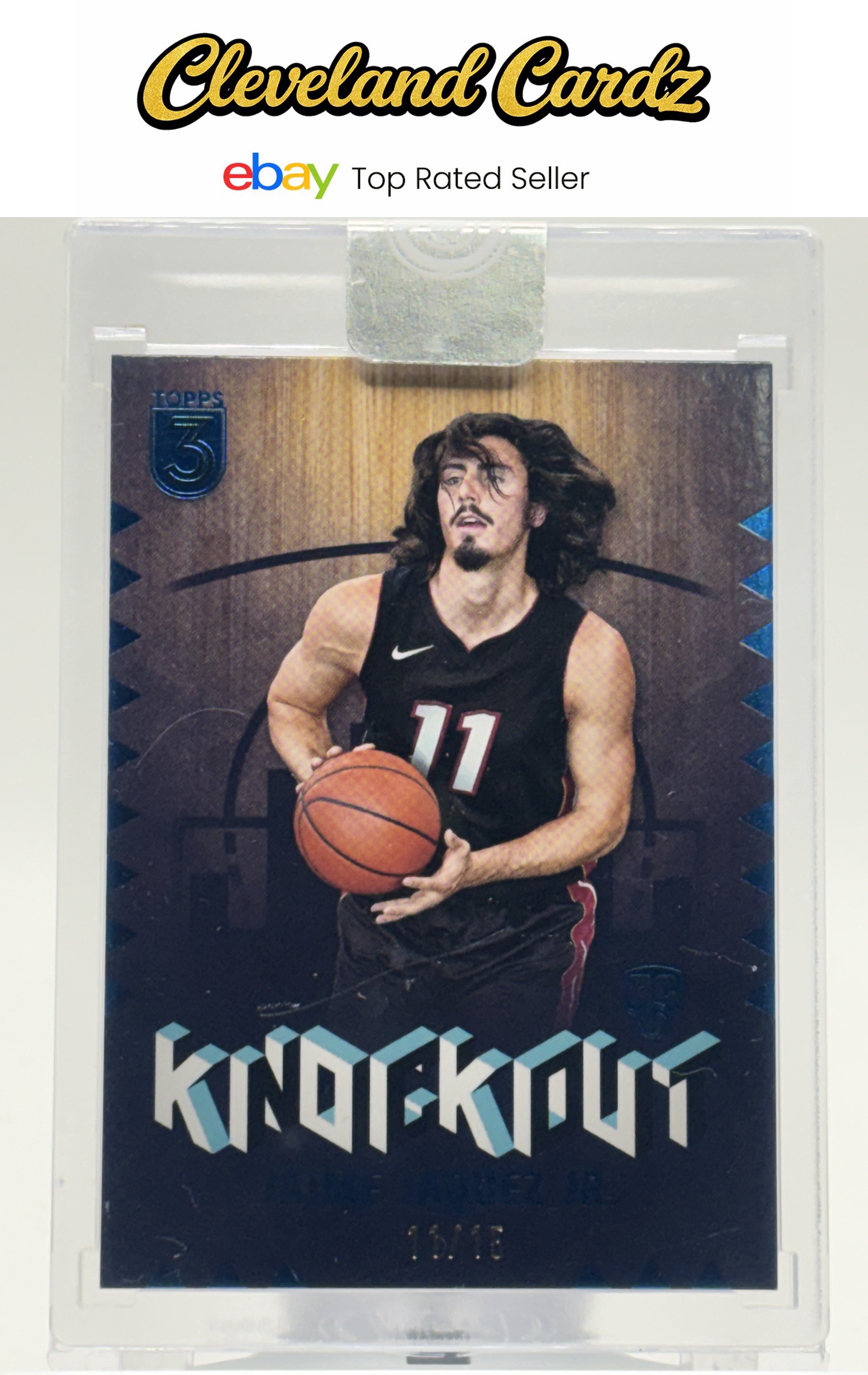 2024 Topps Three #KO-18 Jaime Jaquez Jr. Blue #11/15 JERSEY # MATCH RC