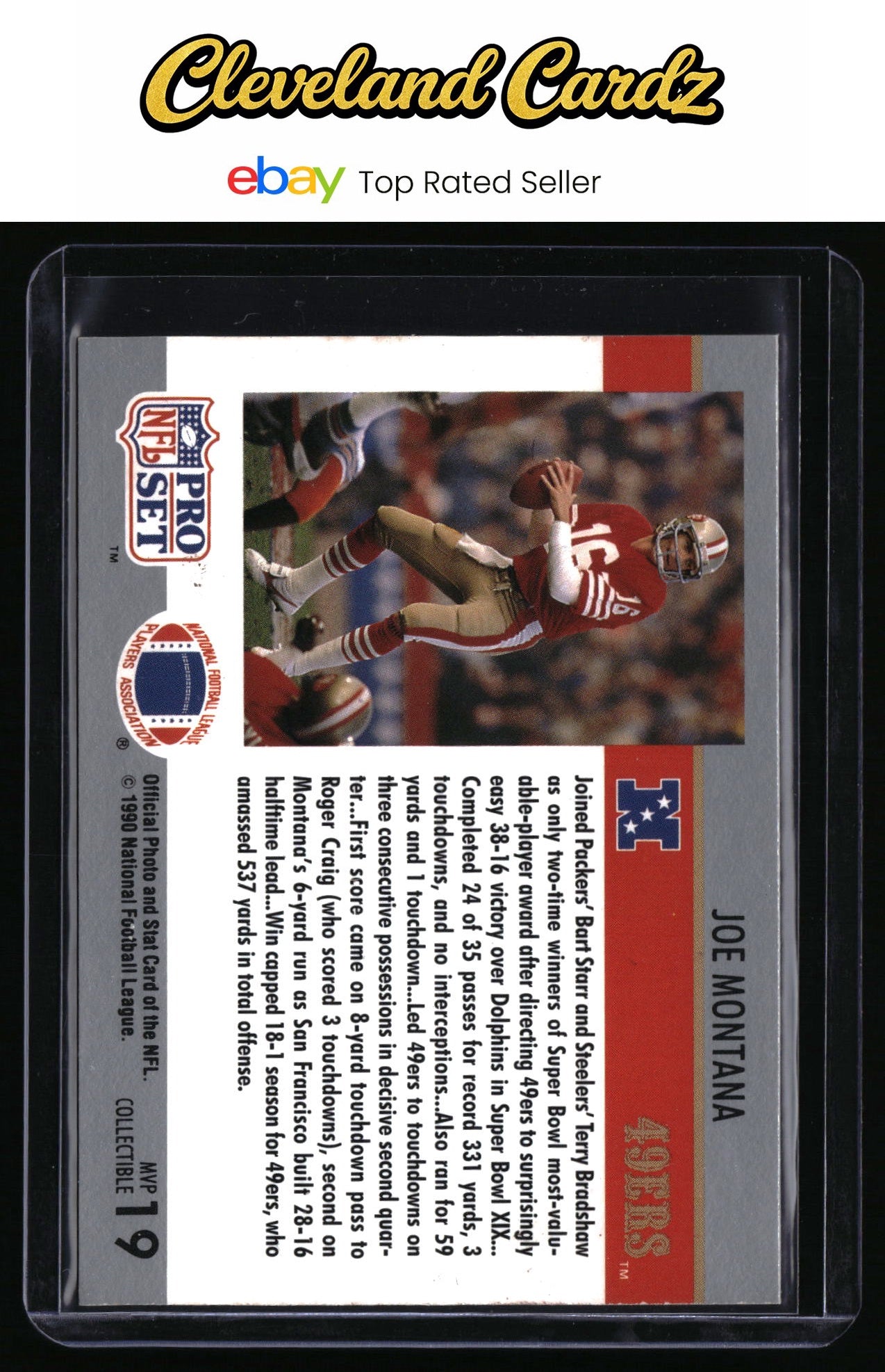 1990 Pro Set #19 Joe Montana Super Bowl MVP Collectibles
