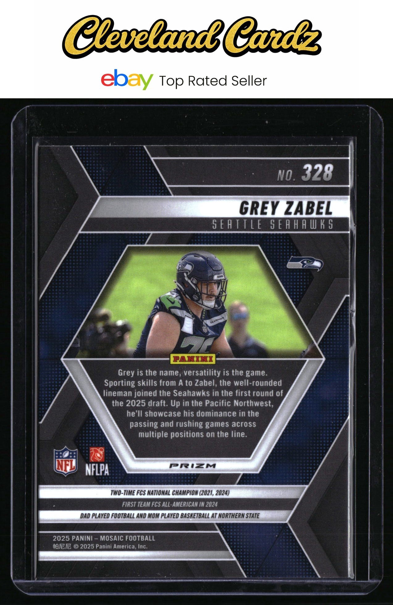 2025 Panini Mosaic #328 Grey Zabel Mosaic Green