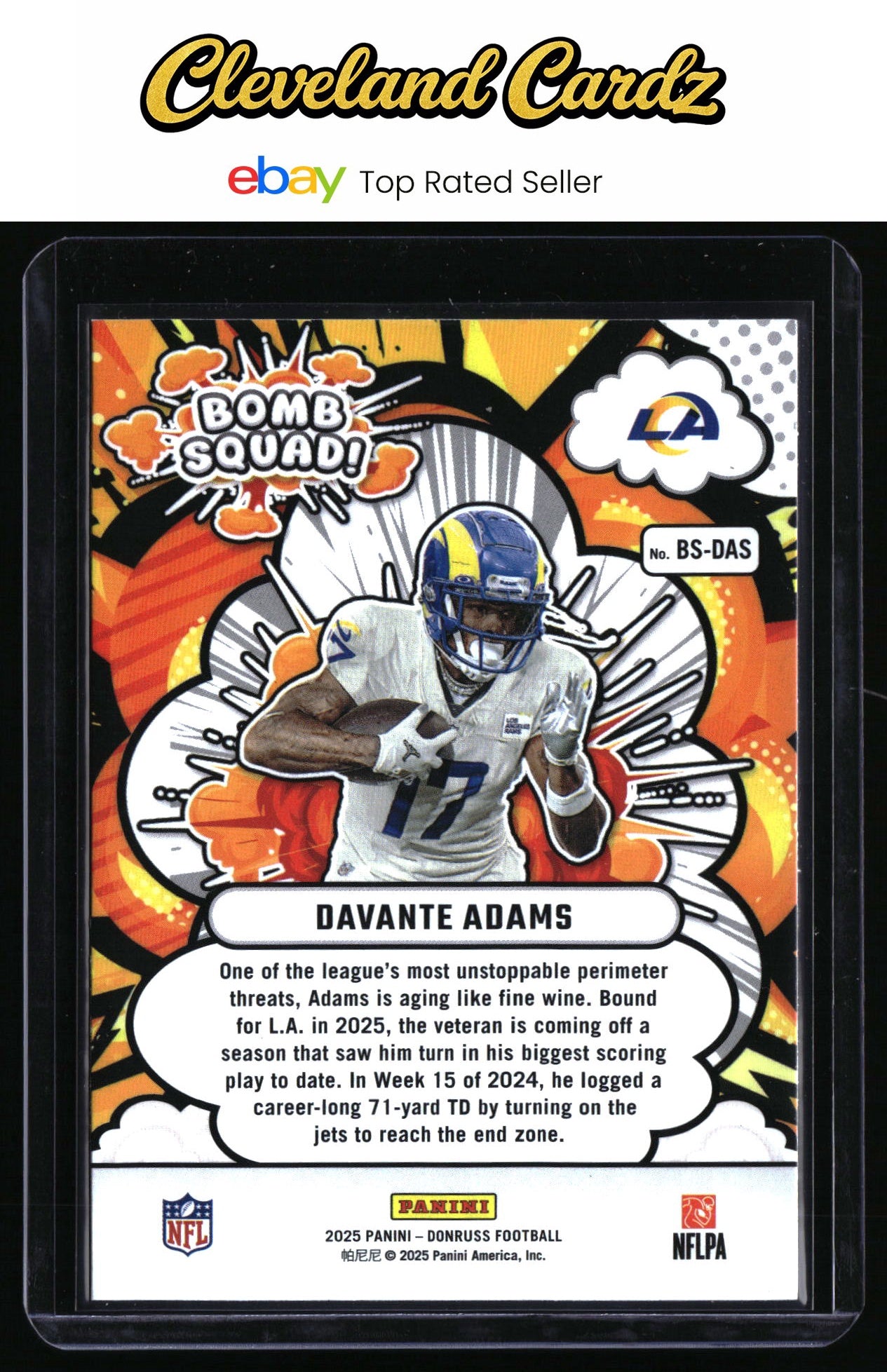 2025 Donruss #BS-DAS Davante Adams Bomb Squad