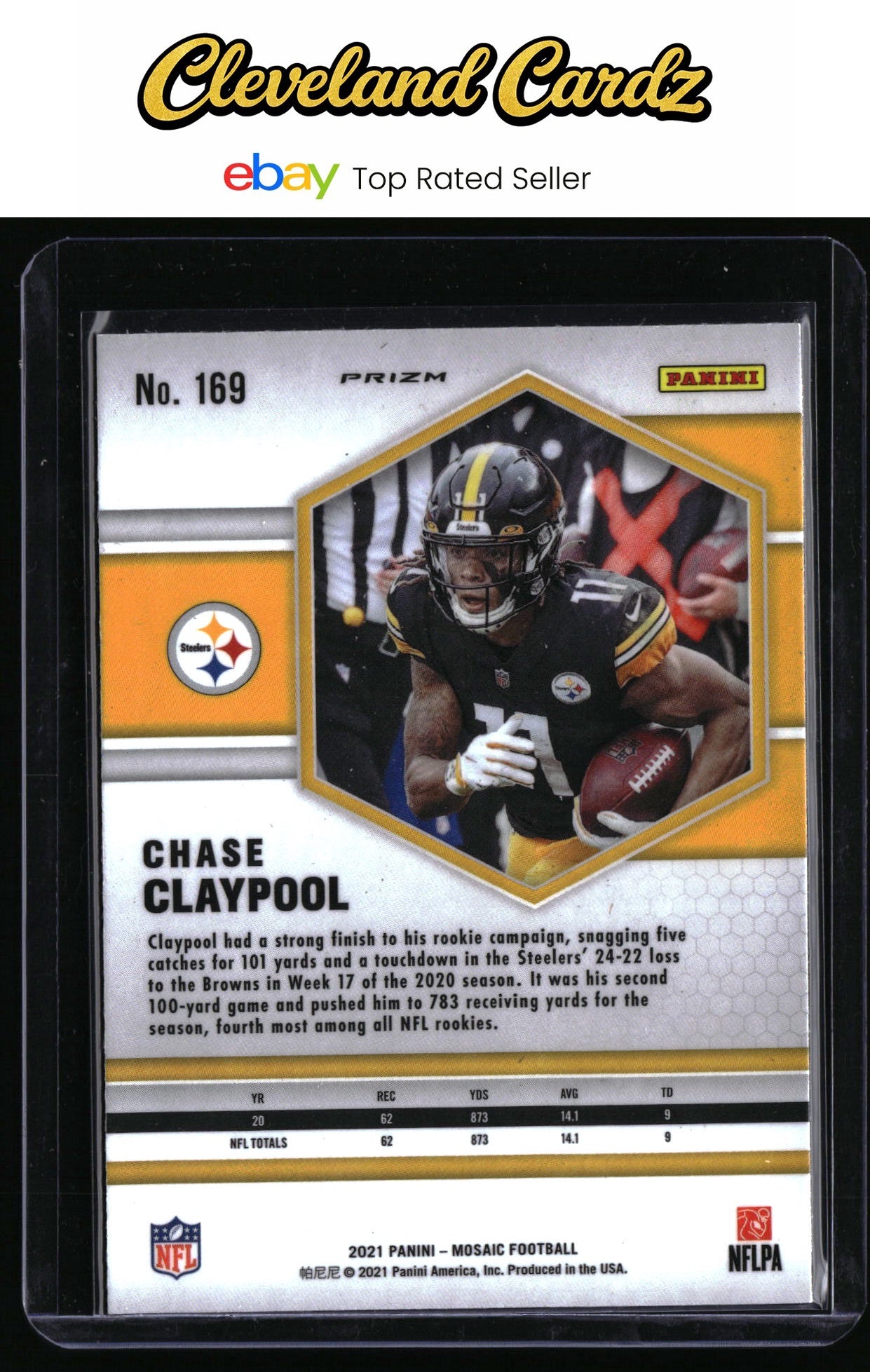 2021 Panini Mosaic #169 Chase Claypool Prizm Camo Pink