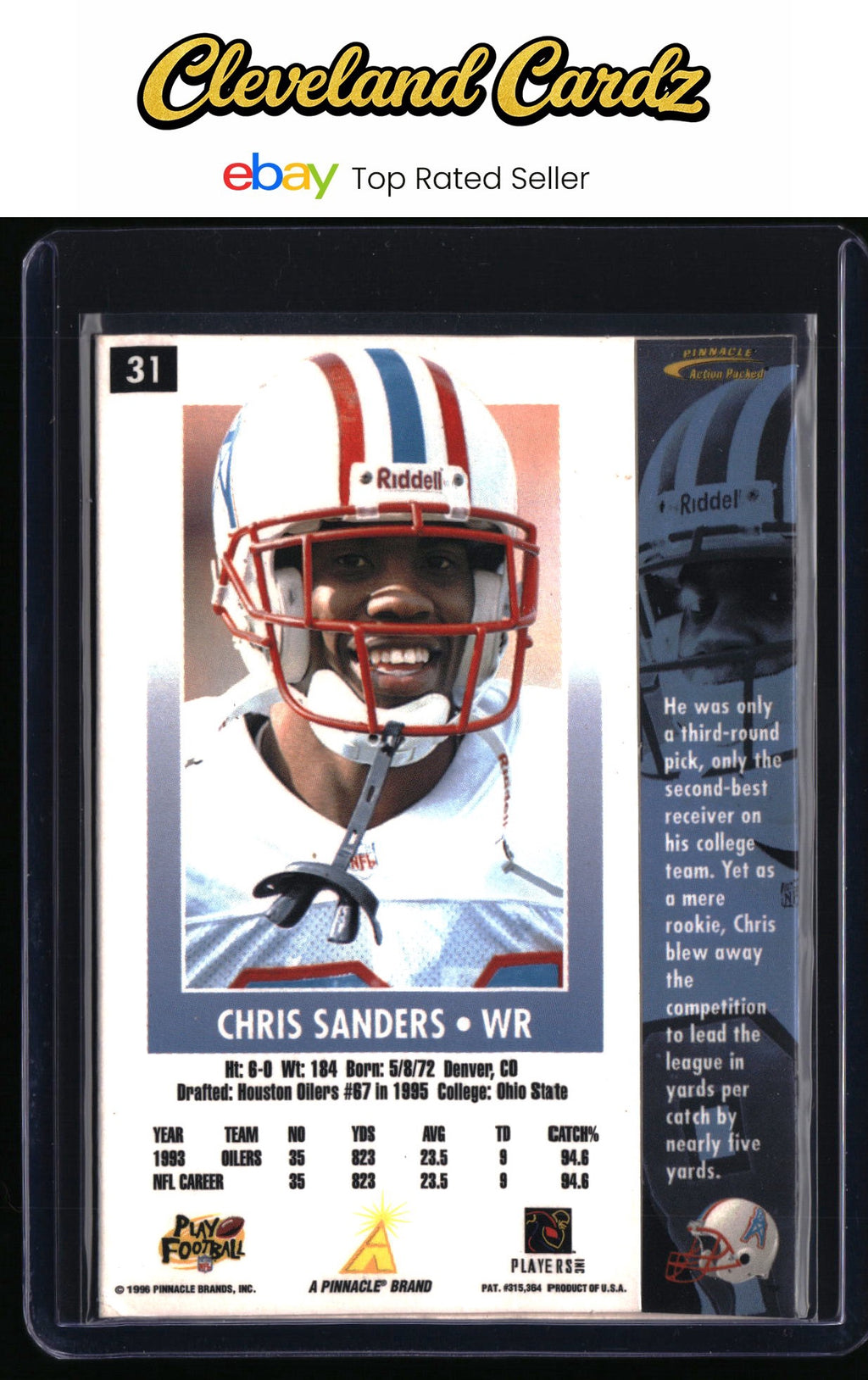 1996 Action Packed #31 Chris Sanders